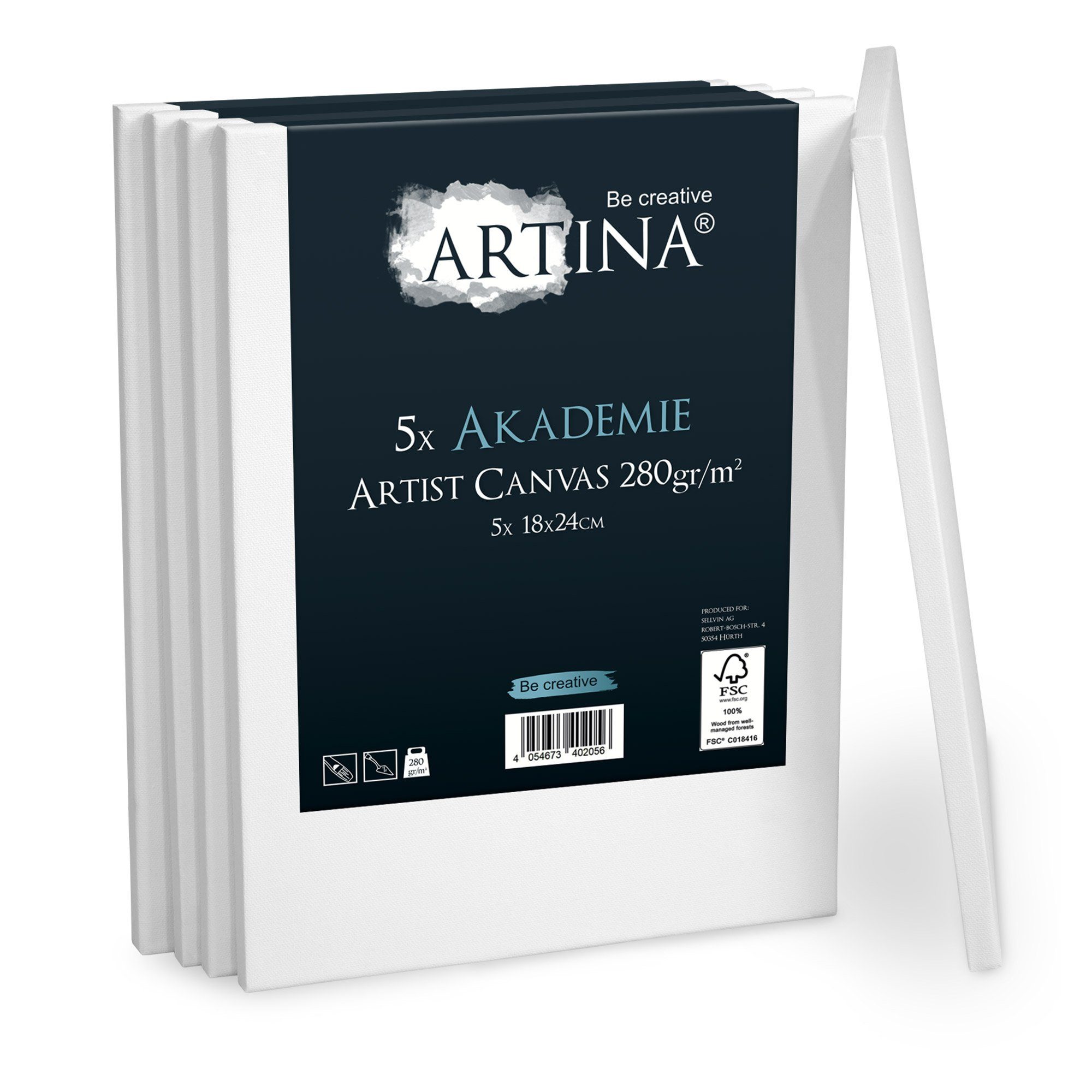 Artina Leinwand Akademie, Keilrahmen 5er Set 18x24cm günstig online kaufen