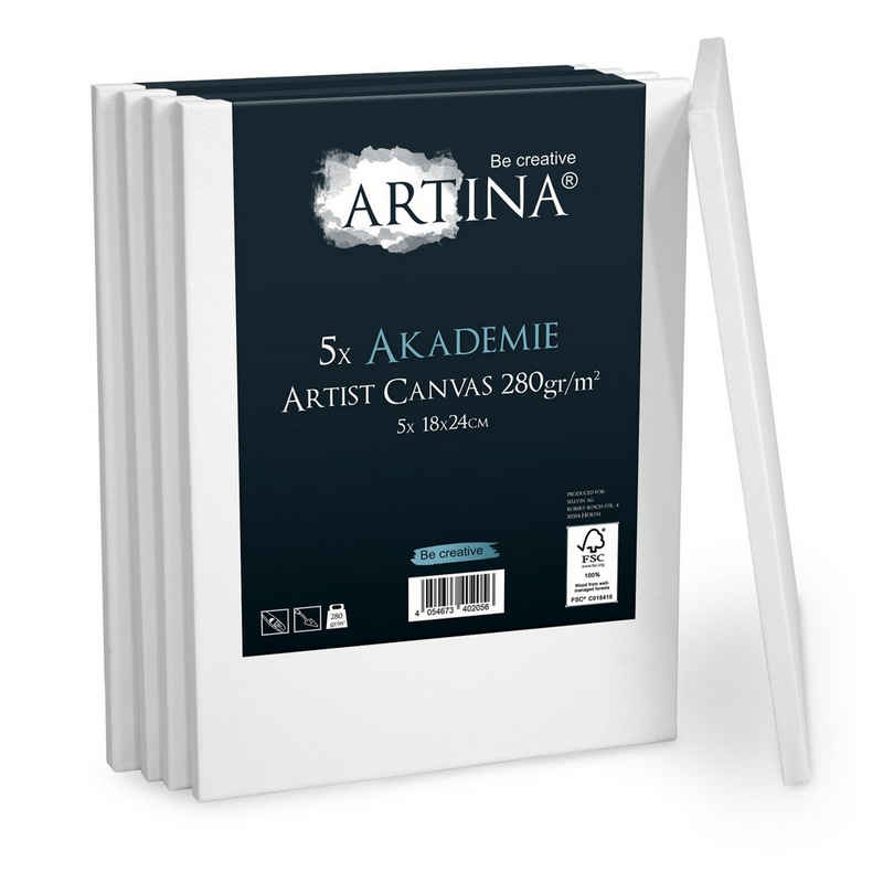 Artina Leinwand »Akademie«, Keilrahmen 5er Set 18x24cm