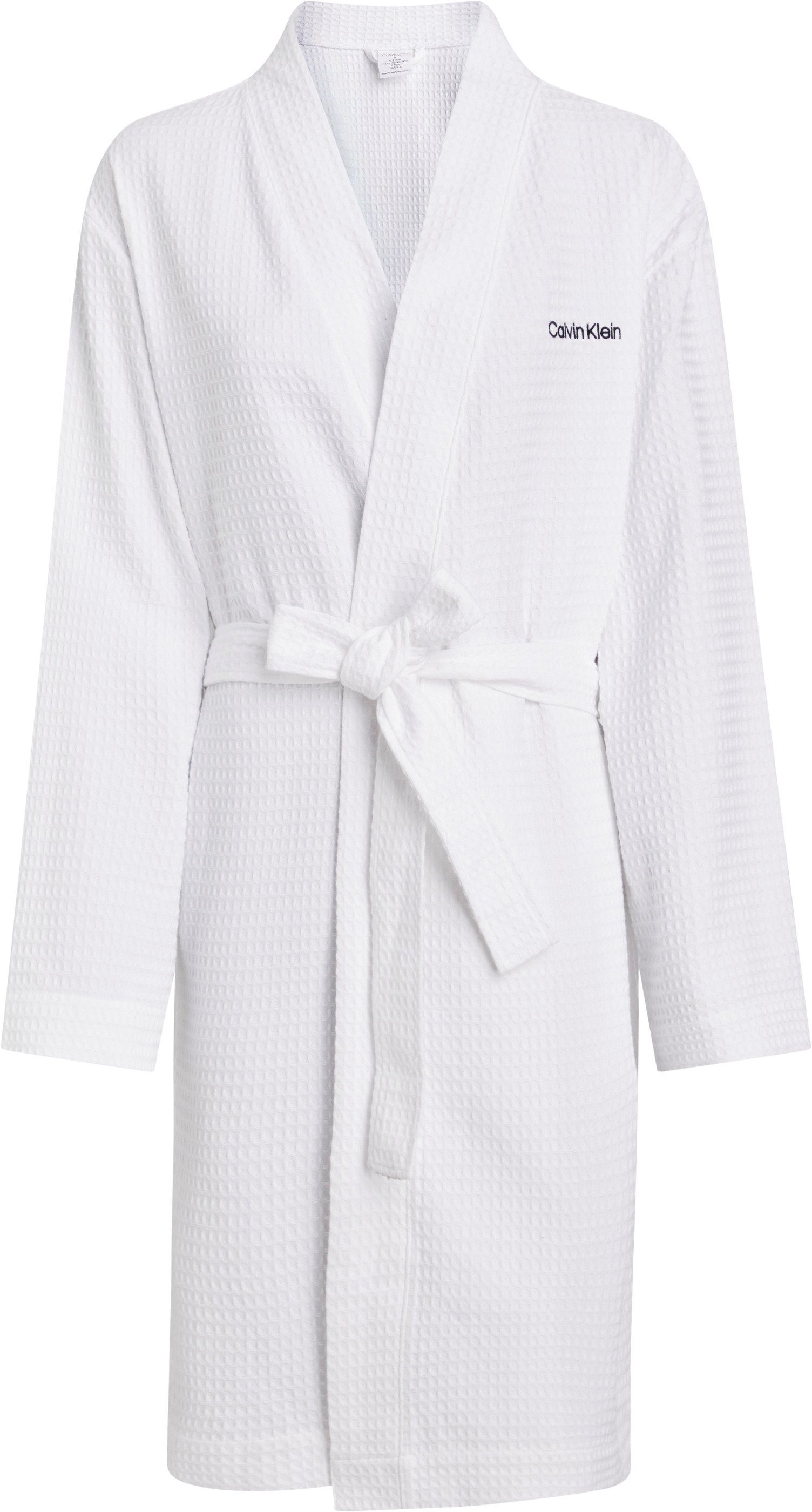 Calvin Klein Underwear Morgenmantel ROBE, Baumwoll-Mix, Gürtel, mit Gürtel WHITE