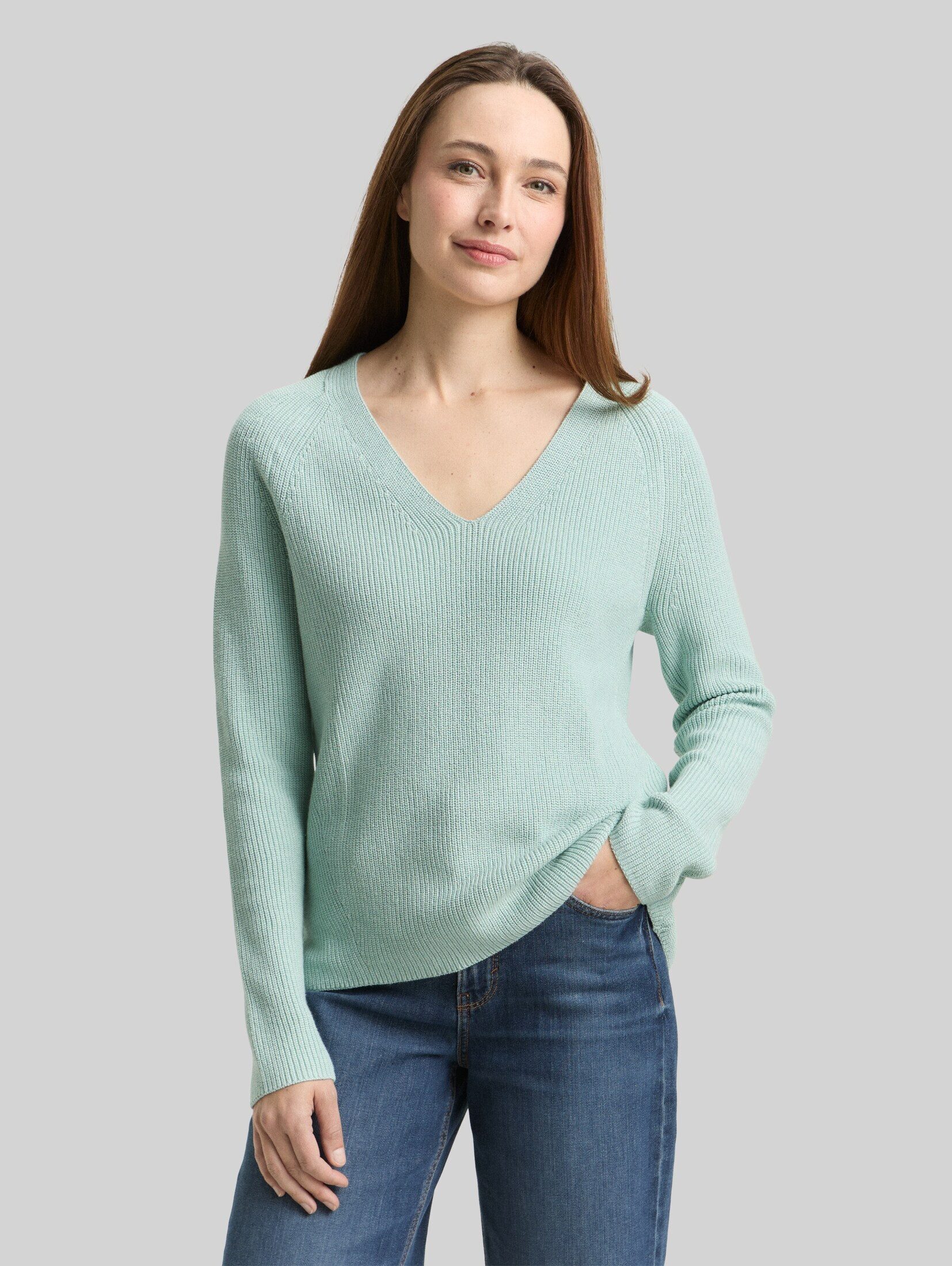 TOM TAILOR Strickpullover Pullover & Strickjacken Strickpullover mit V-Ausschnitt