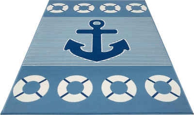 Kinderteppich »Take a Cruise«, HANSE Home, rechteckig, Höhe: 9 mm, Motiv Anker, Rettungsring, Maritim, Kurzflor