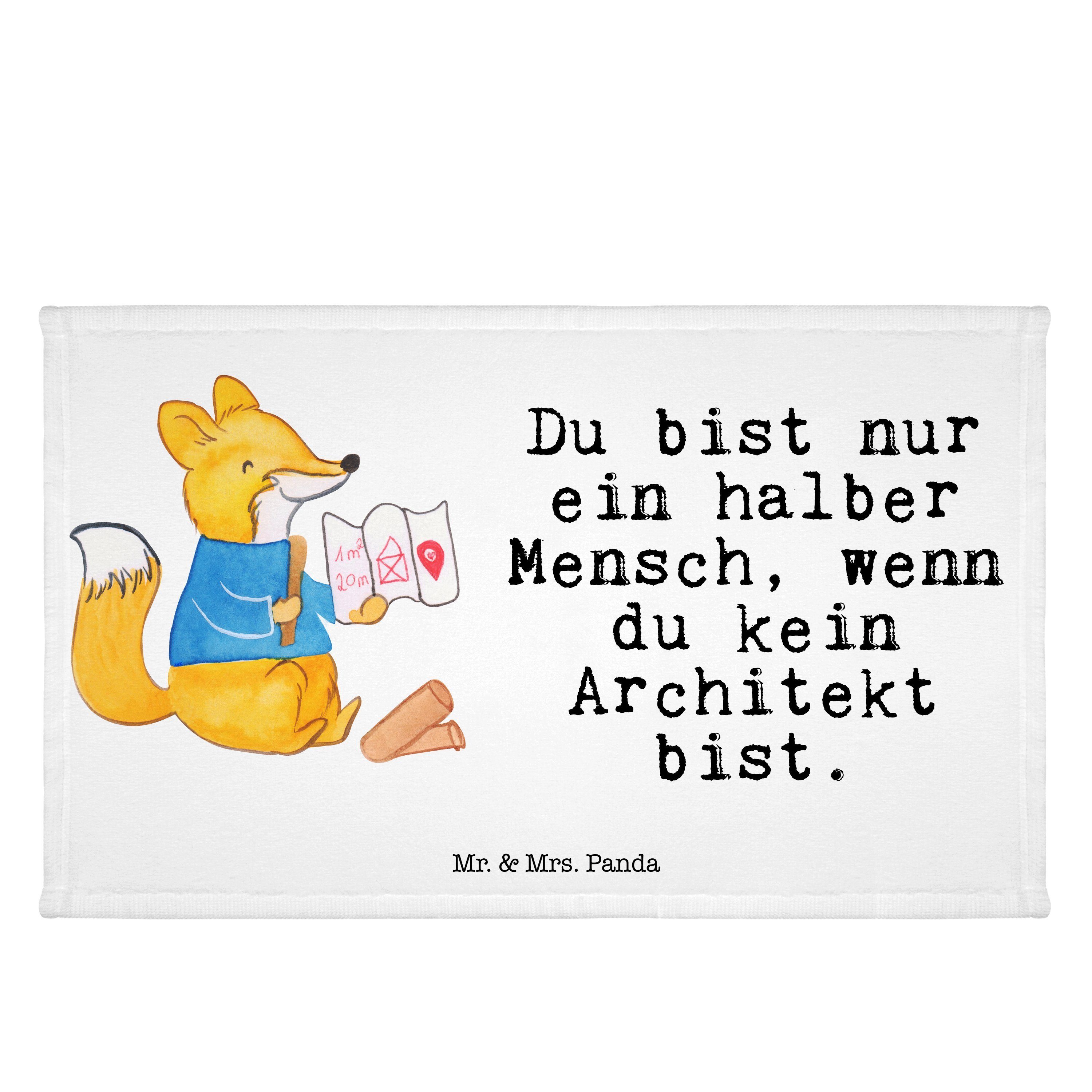Mr. & Mrs. Panda Handtuch Architekt mit Herz - Weiß - Geschenk, begabt, Jubiläum, Frottier, Kin, (1-St)