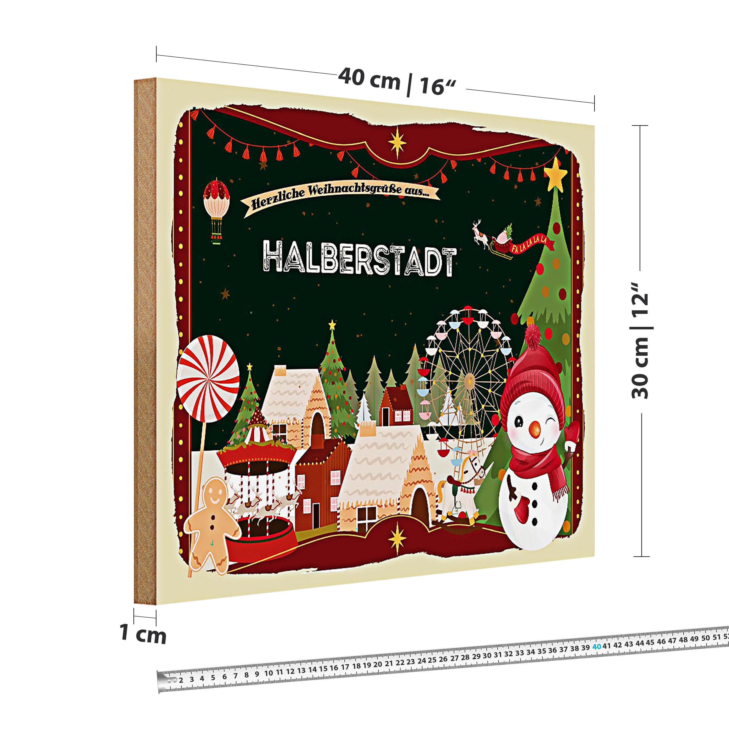 Roomando Holzbild Weihnachten Grüße HALBERSTADT 40x30cm günstig online kaufen