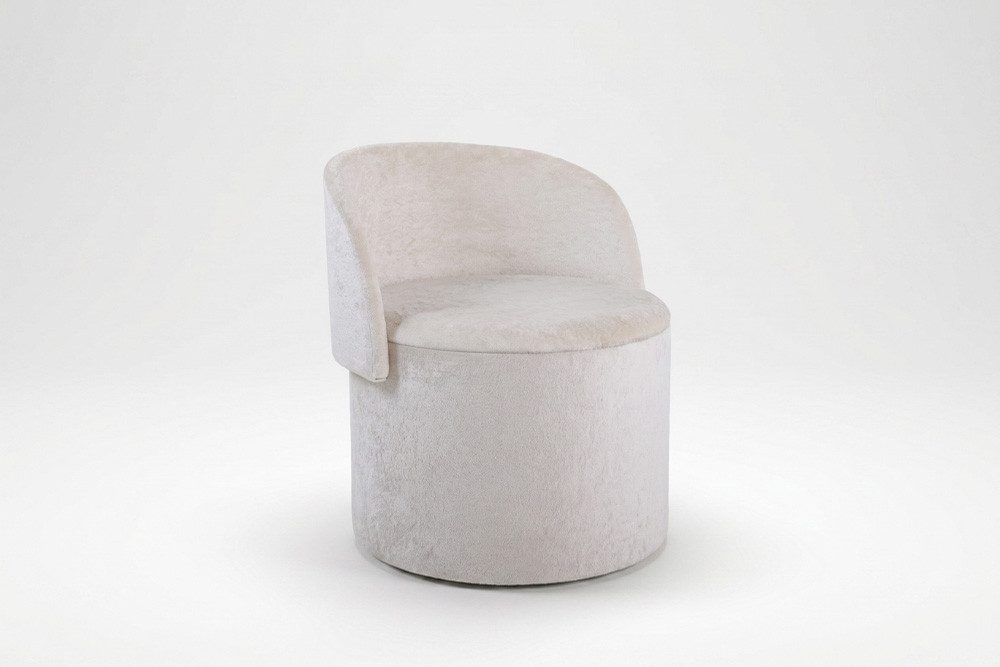 riess-ambiente TV-Sessel LUNA 65cm beige - Bouclé, klappbare Rückenlehne, Stauraum, scandi (Einzelartikel, 1-St), Moderner Polsterhocker - ideal für Wohn- und Schlafzimmer oder Loft