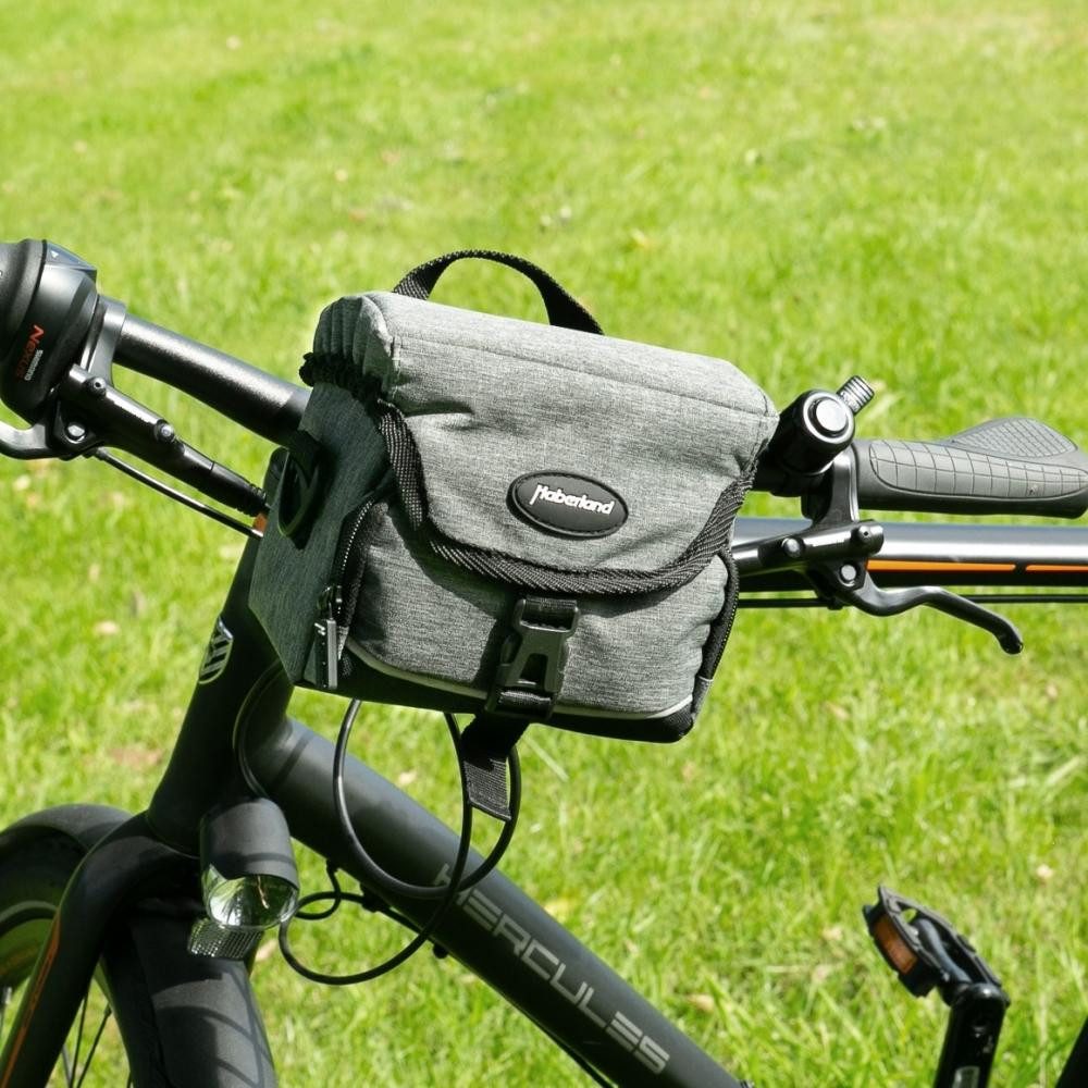 Haberland Fahrradtasche Haberland Lenkertasche 2l Mini grau - kompakte Lenkertasche für Alltag
