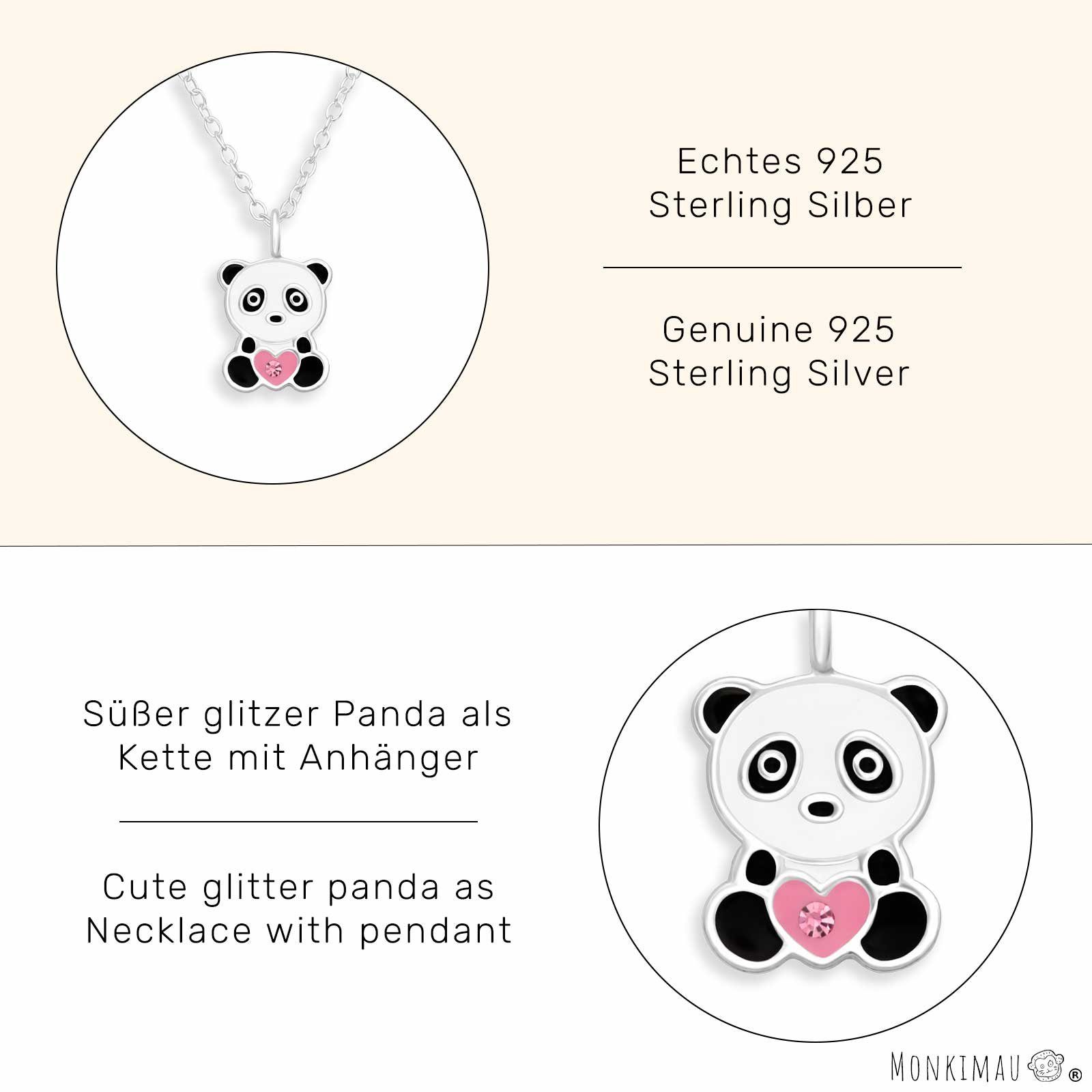Anhänger Silber (Packung) Damen Halskette Monkimau Panda Kette Schmuck mit