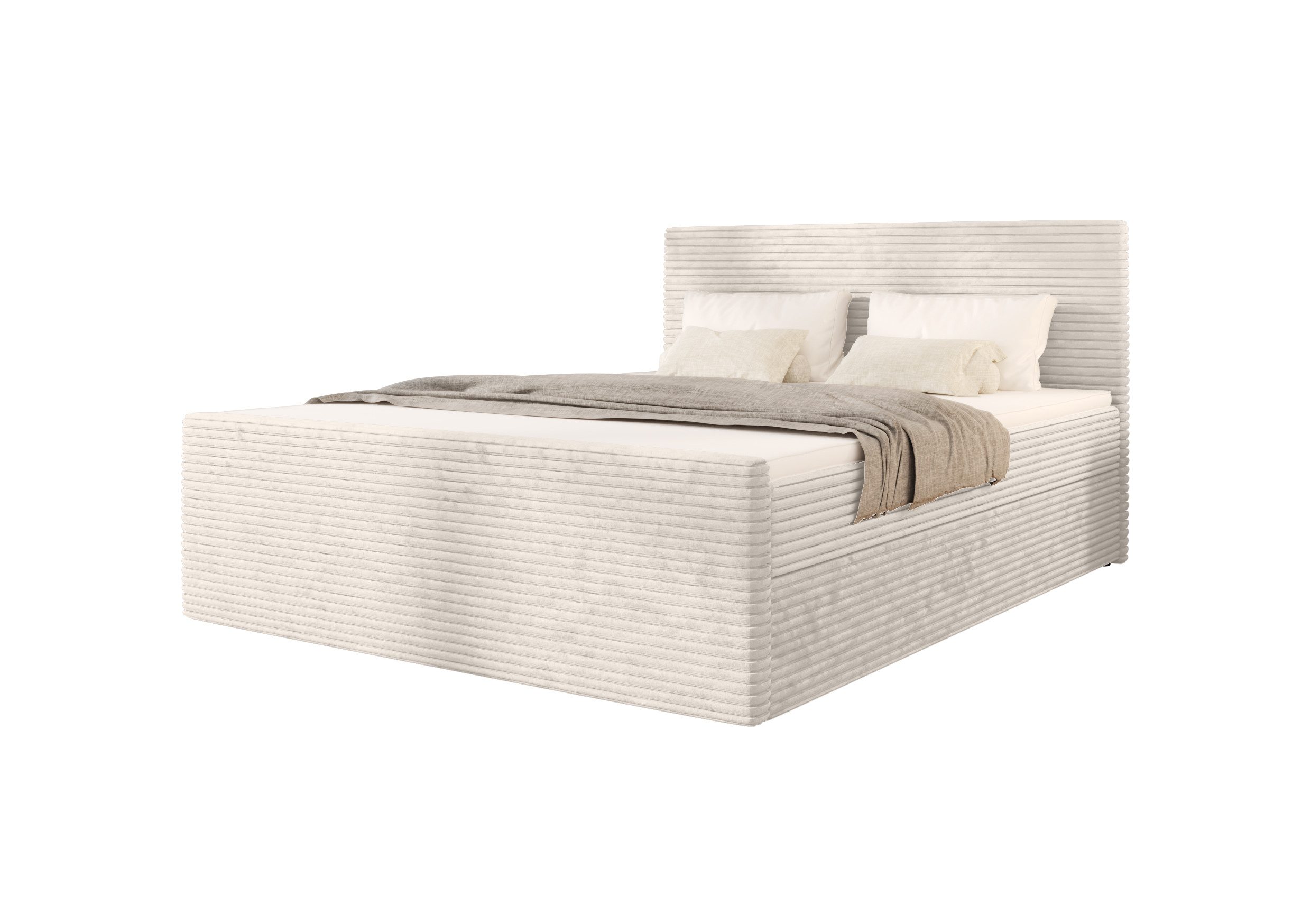 B&B Home Boxspringbett Boxbett Tilia III 160 cm 180 cm 200 cm (H3 Matratze Bonellfederung, Kopfteil, Bettkasten und Topper)