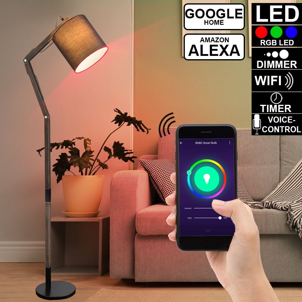 etc-shop LED Stehlampe, Smart Home Gelenk Steh Lampe Alexa beweglich Holz  Leuchte dimmbar im Set inkl. RGB LED Leuchtmittel online kaufen | OTTO