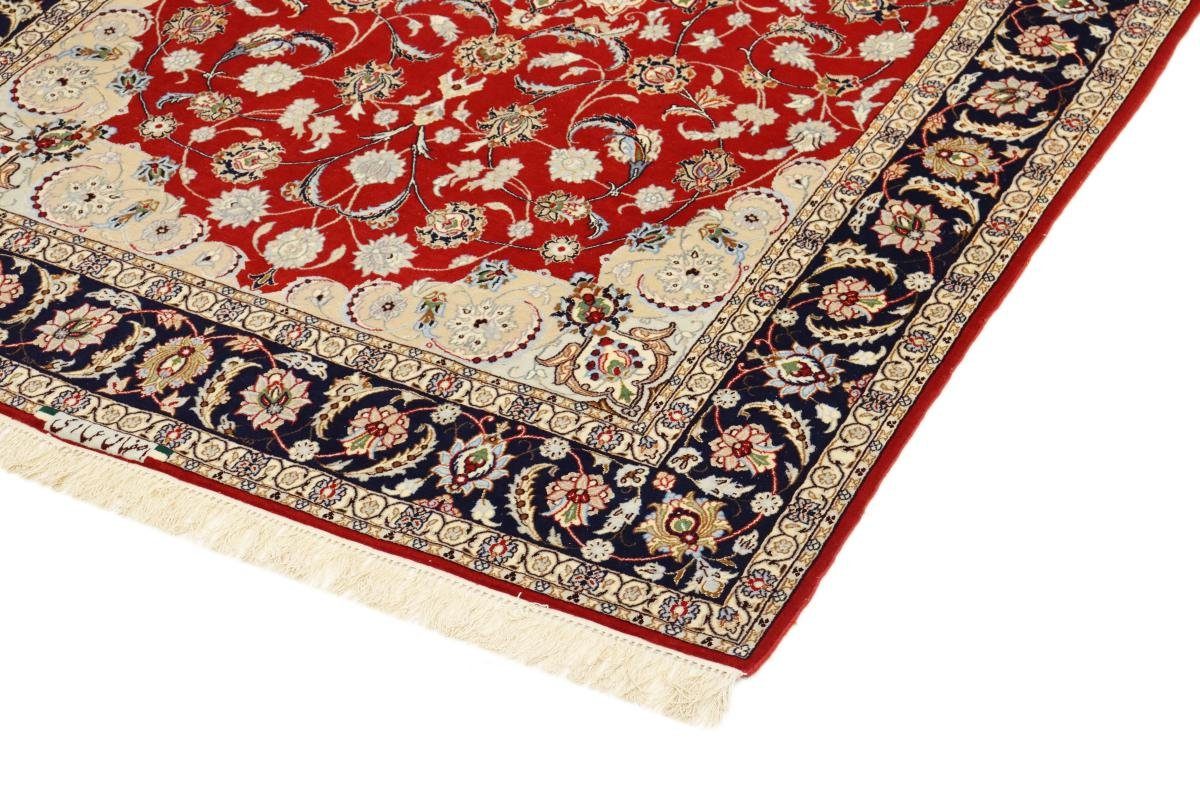 Orientteppich Isfahan Seidenkette 154x234 Handgeknüpfter Orientteppich, Höhe: 6 Nain Trading, rechteckig, mm