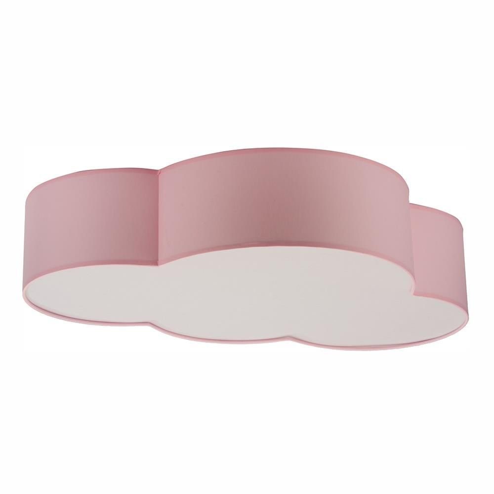 WOLKI, Licht-Erlebnisse Kinderzimmerleuchte Metall Deckenleuchte Rosa Leuchtmittel, Stoff Wolkenlampe 2x Wolke E27 ohne