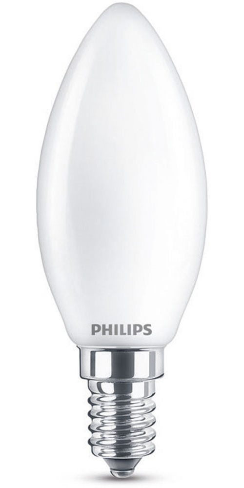 Philips Hue LED-Leuchtmittel LED classic Lampe 40W E14 Kerze warmweiß 470lm matt 2er Pack, E14