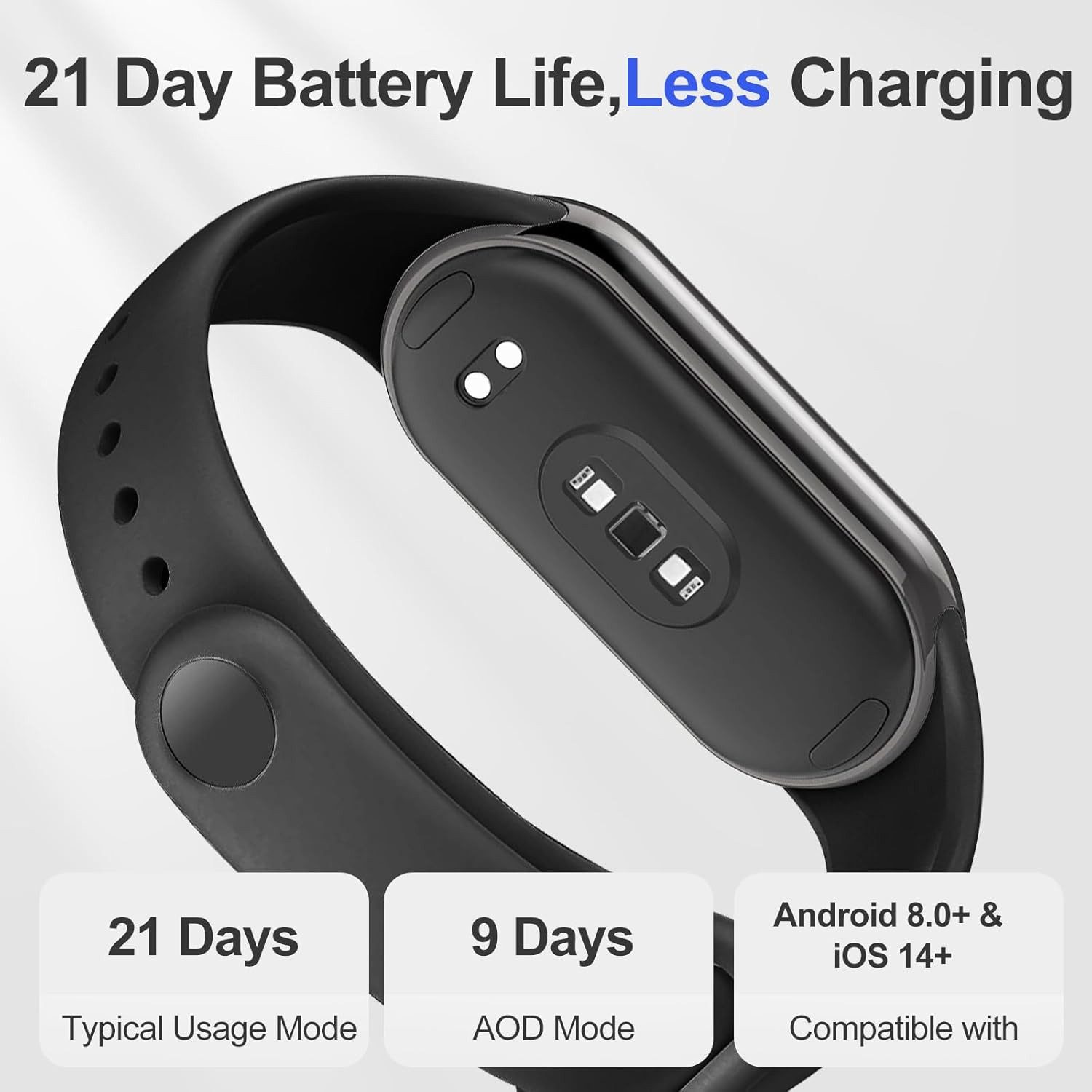 Xiaomi mi band 10 Smartwatch (4,3 cm, android ios), AMOLED Fitness Band with Sleep Monitor and 150+ Sports Modes