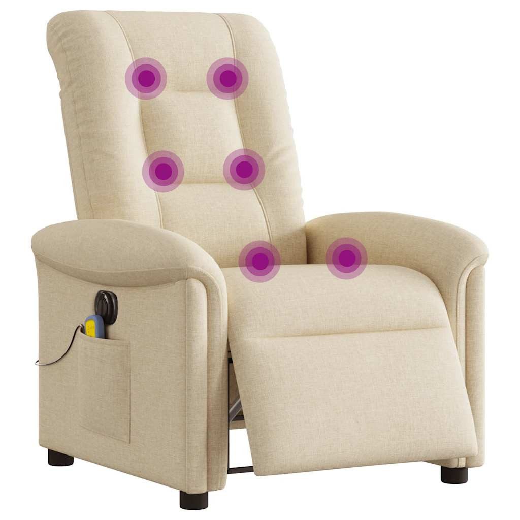 vidaXL Sessel Massagesessel Elektrisch Creme Stoff günstig online kaufen
