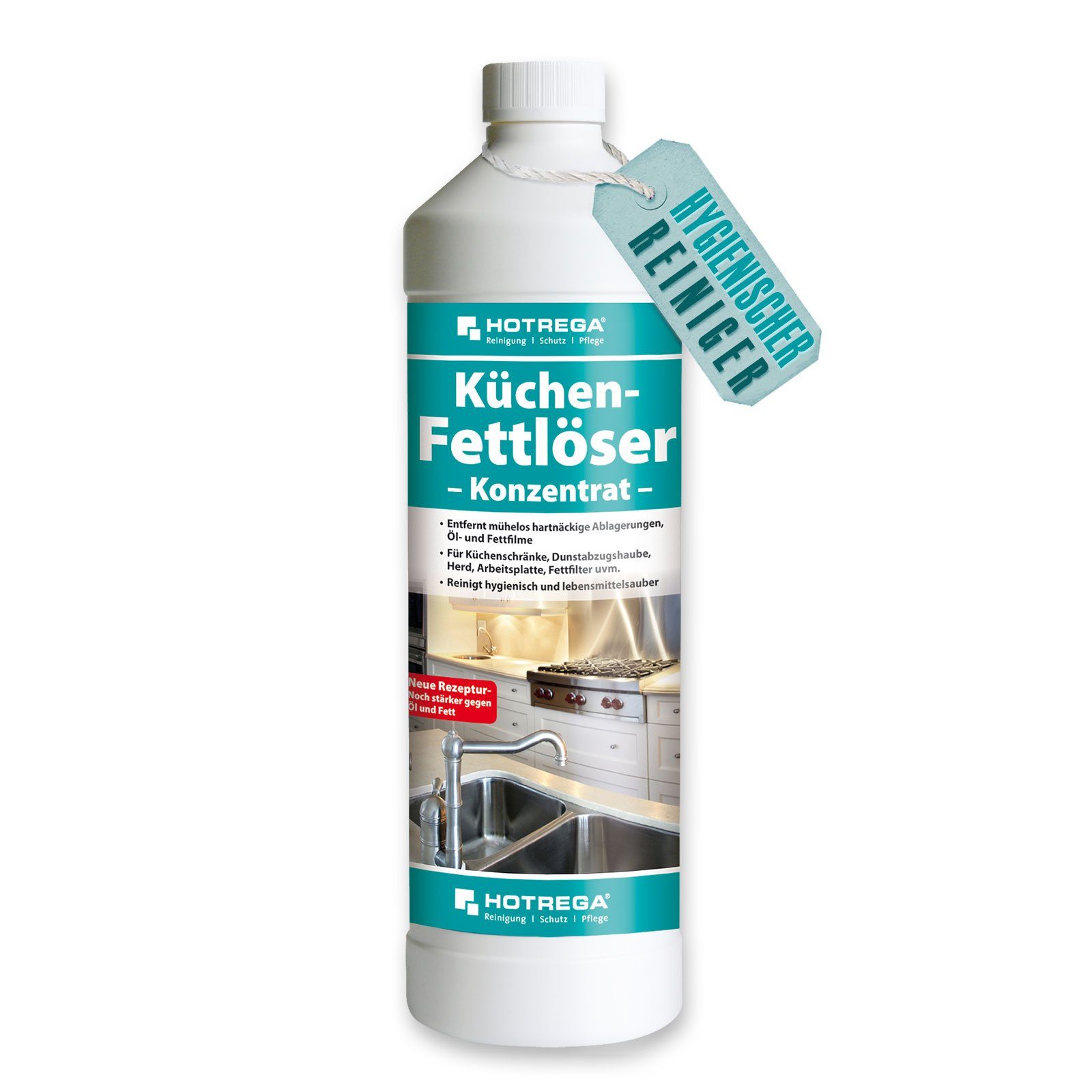 HOTREGA® Küchen Fettlöser Küchenreiniger, Fettentferner 1L Konzentrat Küchenreiniger