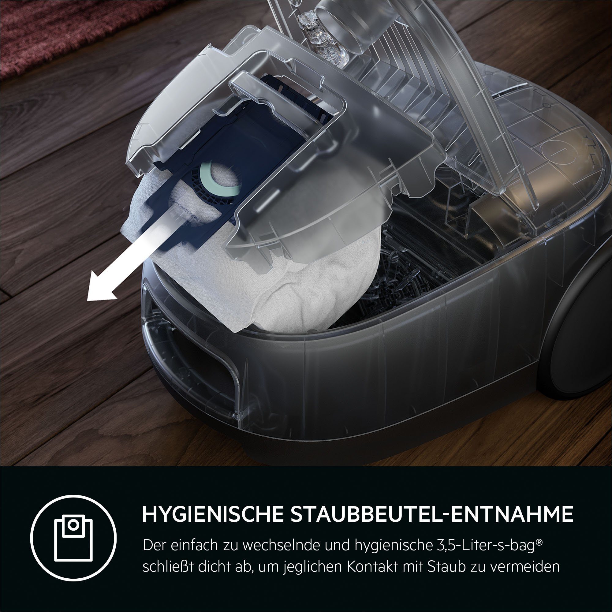 AEG Bodenstaubsauger CLEAN 6000 (AB61C2ÖKO/AB61C1WP/AB61C2DBS), hohe Saugleistung, 750 W, mit Beutel, inkl. Zusatzdüsen, 65 % Recyclingkunststoff