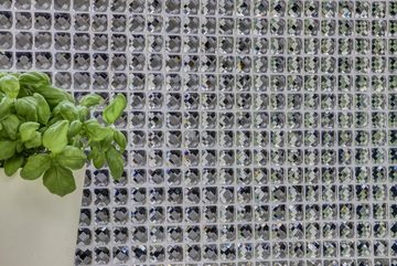 Mosani Mosaikfliesen Glasmosaik Diamant Optik Mosaikfliese silber Fliesenspiegel Küche