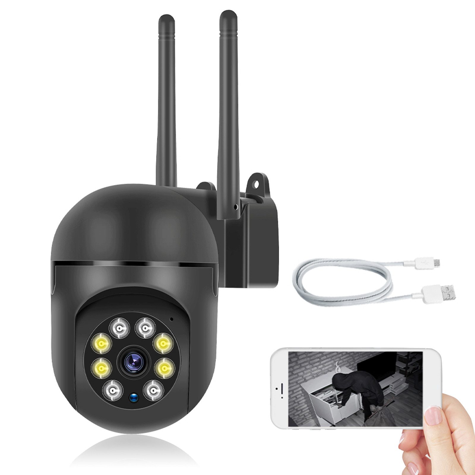 Überwachungskamera 200W HD Dual-Licht Vollfarb-Nachtsicht Smart 5GWIFI Überwachungskamera