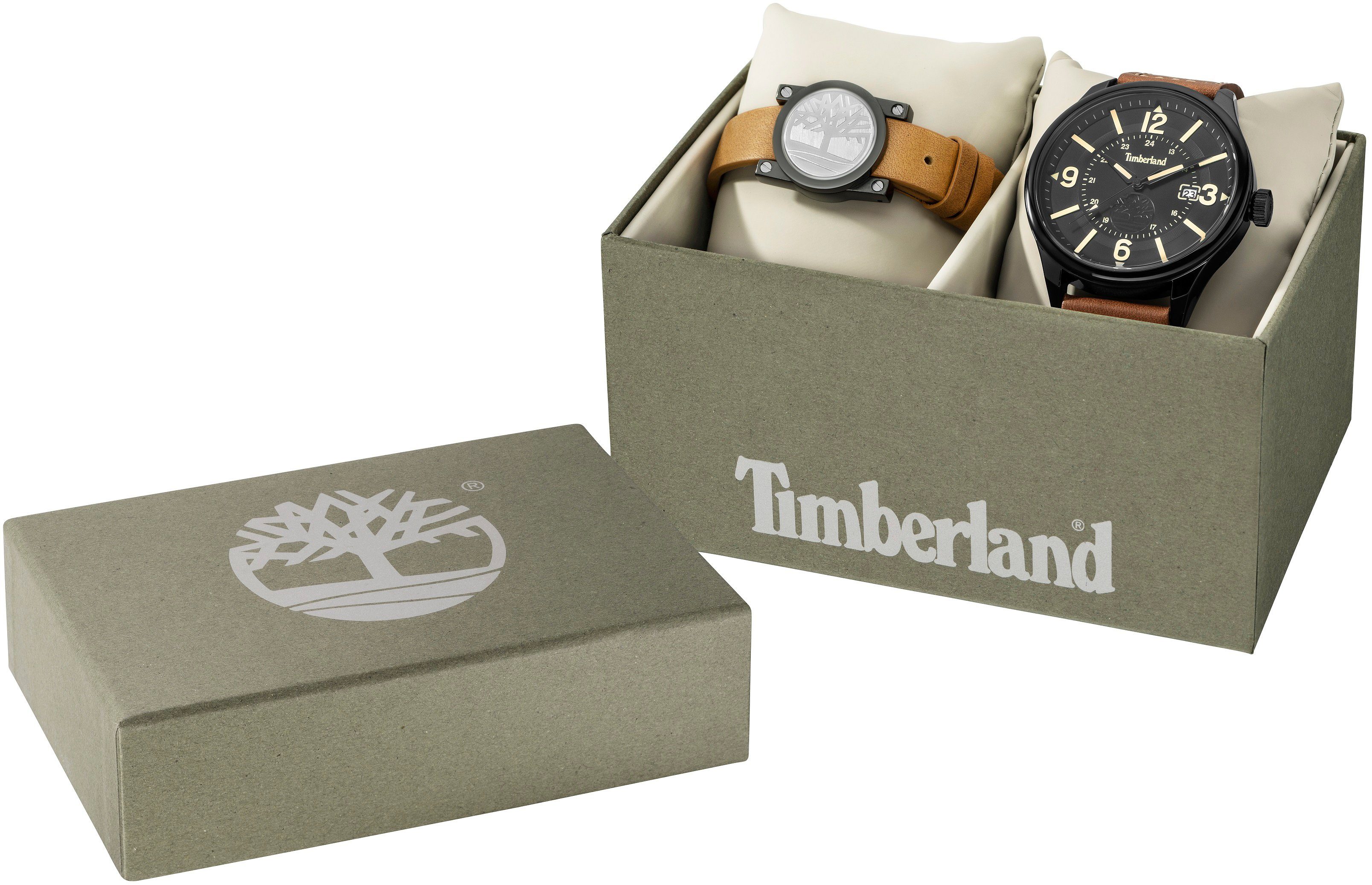 2-tlg., Uhr mit Quarzuhr BLAKE-SET, (Set, Timberland Schmuck-Armband) TBL.BLAK.SET.20,