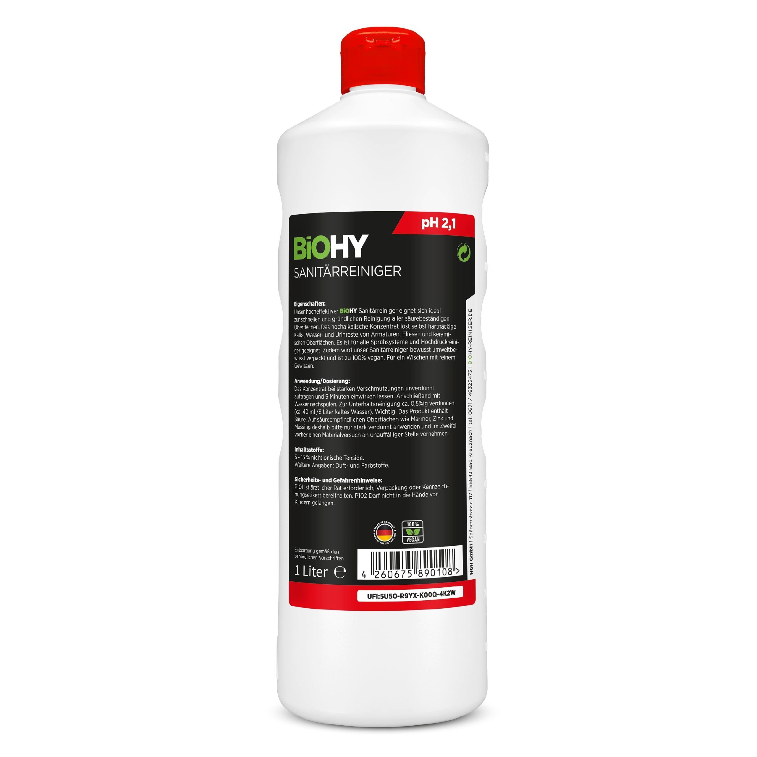 BiOHY Sanitärreiniger 2er Pack (2 x 1 Liter Flasche) Sanitärreiniger (2-St)