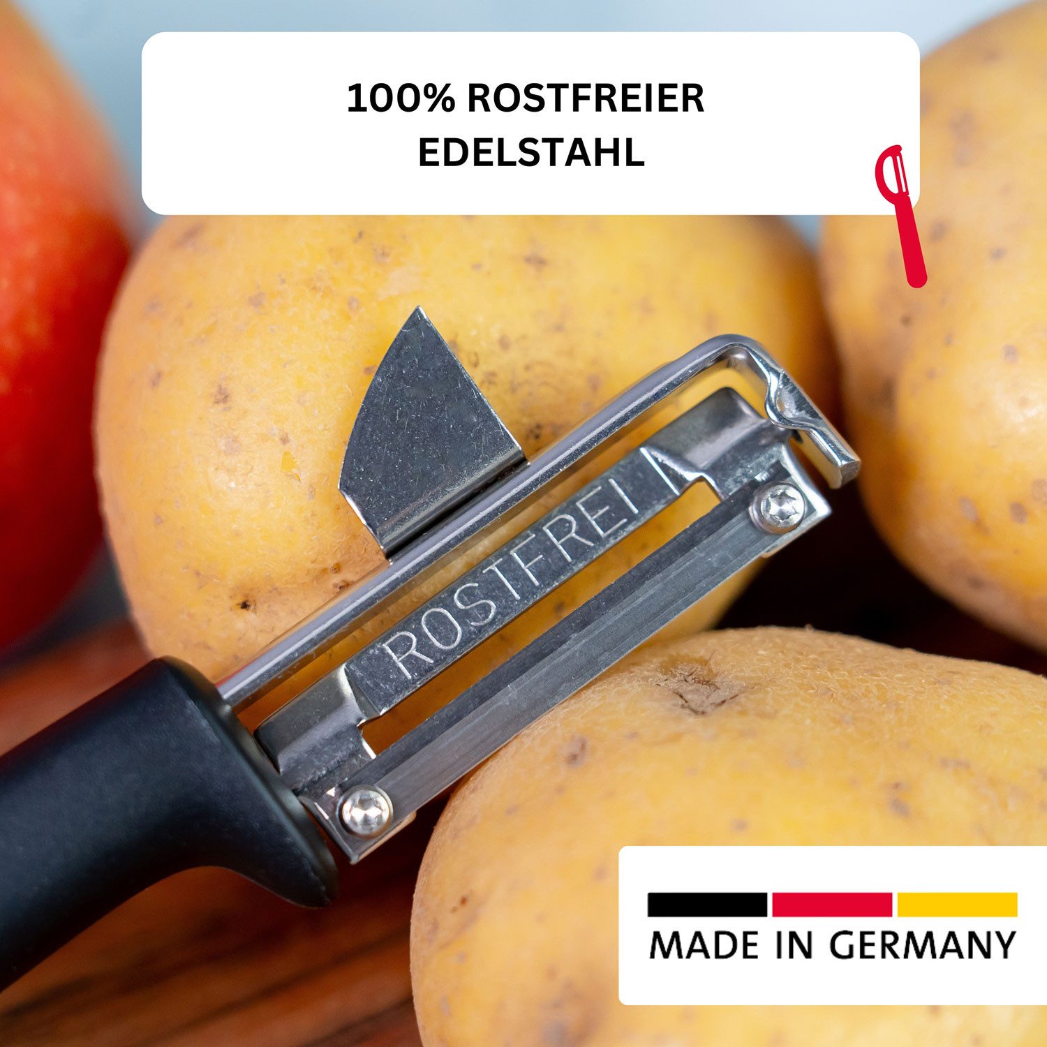 WESTMARK Sparschäler Gallant, Universal-Pendelschäler mit Ausstecher