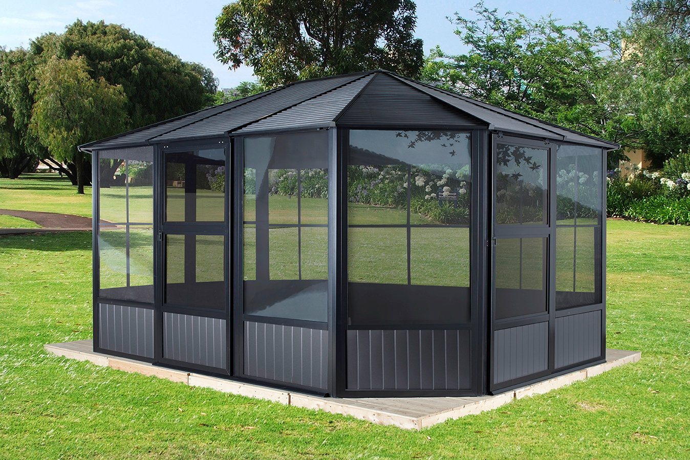 Thumbnail - Sojag Pavillon Charleston 12x12, Wintergarten, BxT: 384x384 cm