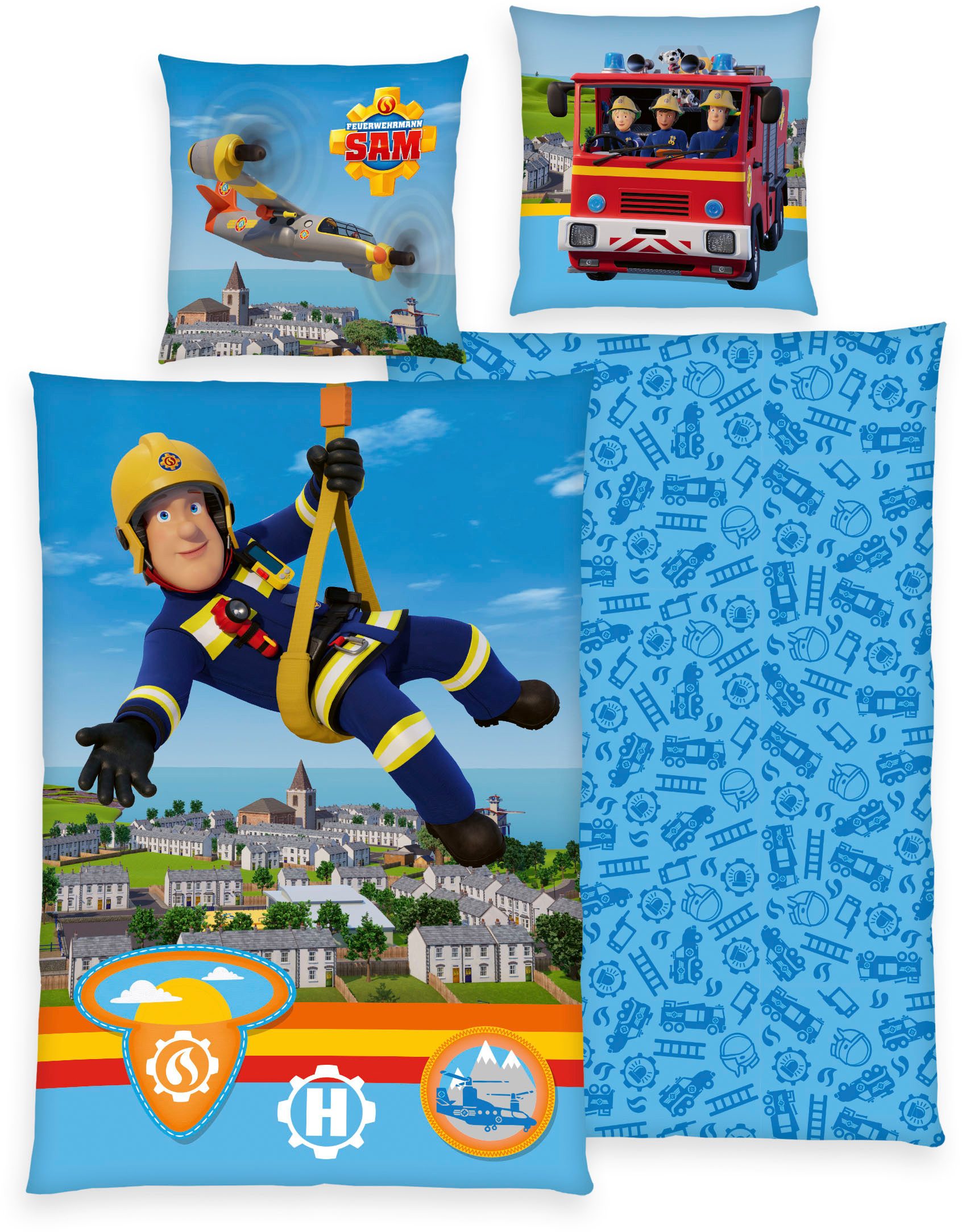 Feuerwehrmann Sam Bettwäsche Feuerwehrmann Sam, Renforcé, 2 teilig, mit col günstig online kaufen