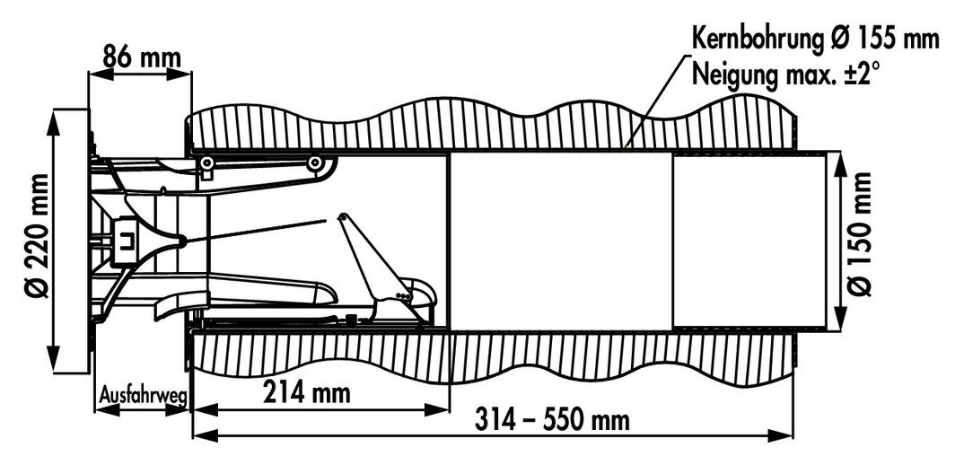 Thumbnail - Naber Lüftungsschacht NABER COMPAIR® Flow Star GTS 150 F Mauerkasten Rechteckrohranschluß