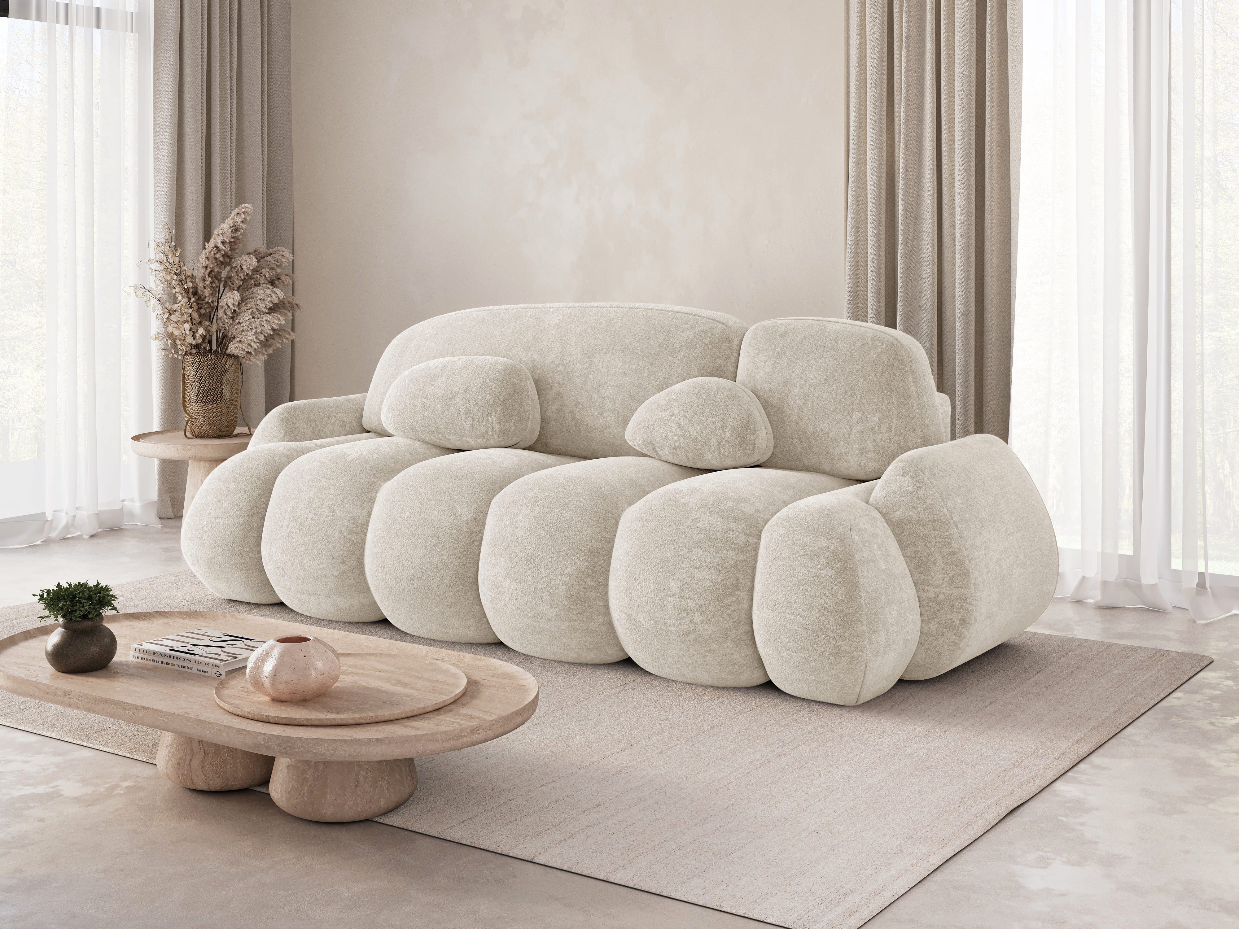 MOEBLO Schlafsofa STONE, Sitzer Sofa mit Schlaffunktion & Komfortpolsterung – Modernes Schlafsofa mit Bettkasten & Zierkissen, Couch Polstermöbel Sitzmöbel Wohnzimmermöbel 3-Sitzer-Sofa Stoffsofa für Wohnzimmer, (BxHxT): 270 x 103 x 113 cm