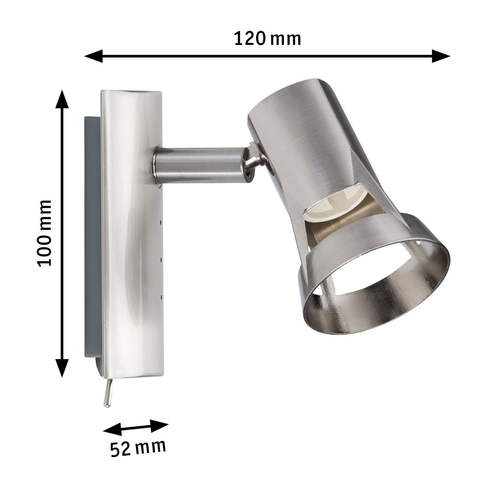 max. satiniert 230V Teja 1x10W Metall, GU10 Leuchtmittel, ohne Nickel Spotlight Deckenleuchte Paulmann