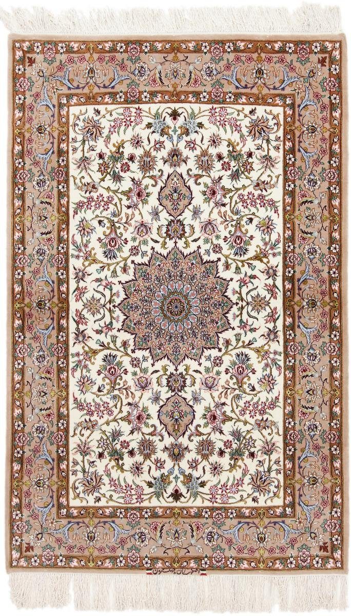 Isfahan mm Orientteppich, Handgeknüpfter Orientteppich Höhe: Nain 109x170 6 Seidenkette rechteckig, Trading,