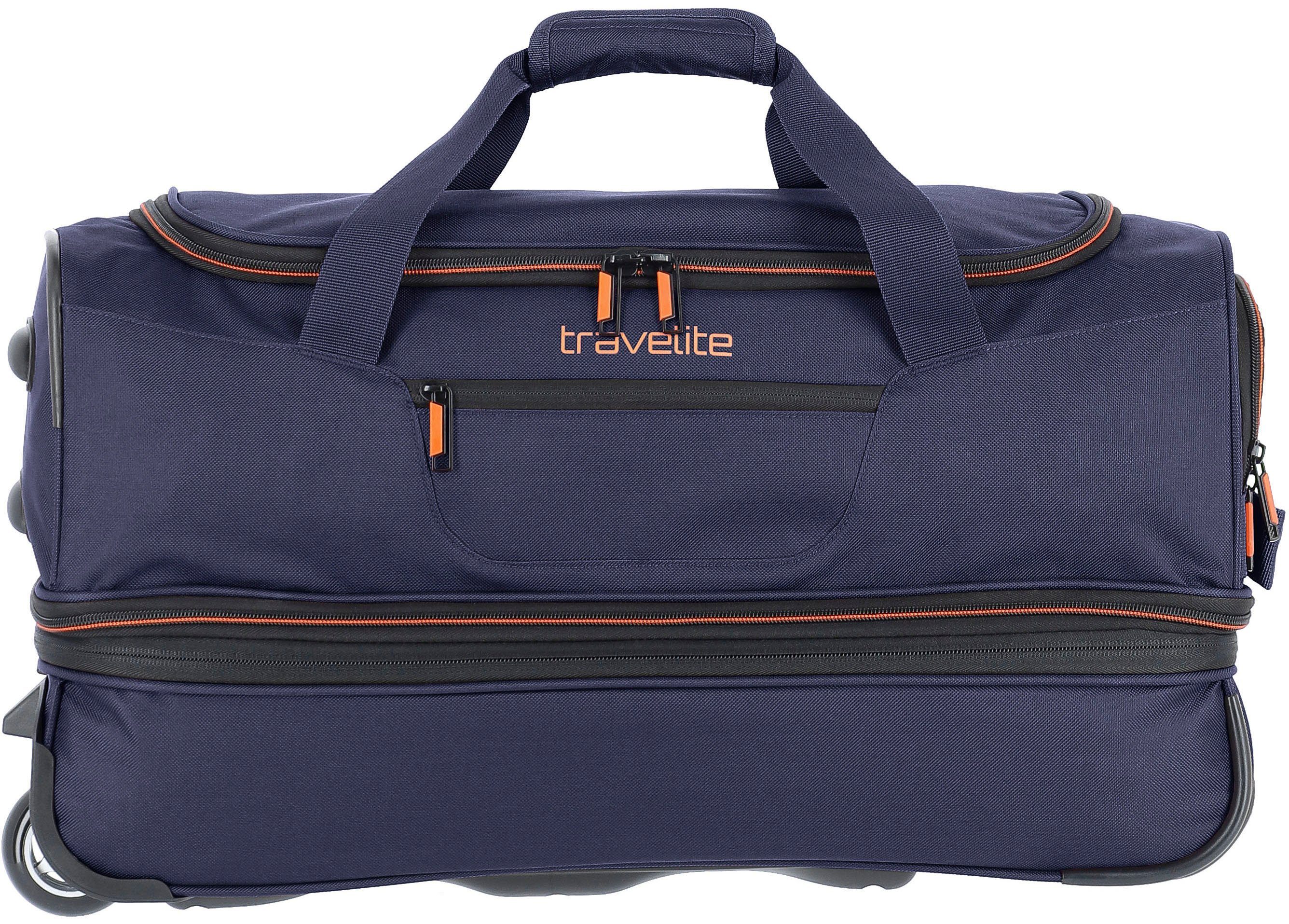 travelite Reisetasche BASICS, verschiedene Größen und Farben, Duffle Bag Reisegepäck Sporttasche Reisebag mit Trolleyfunktion