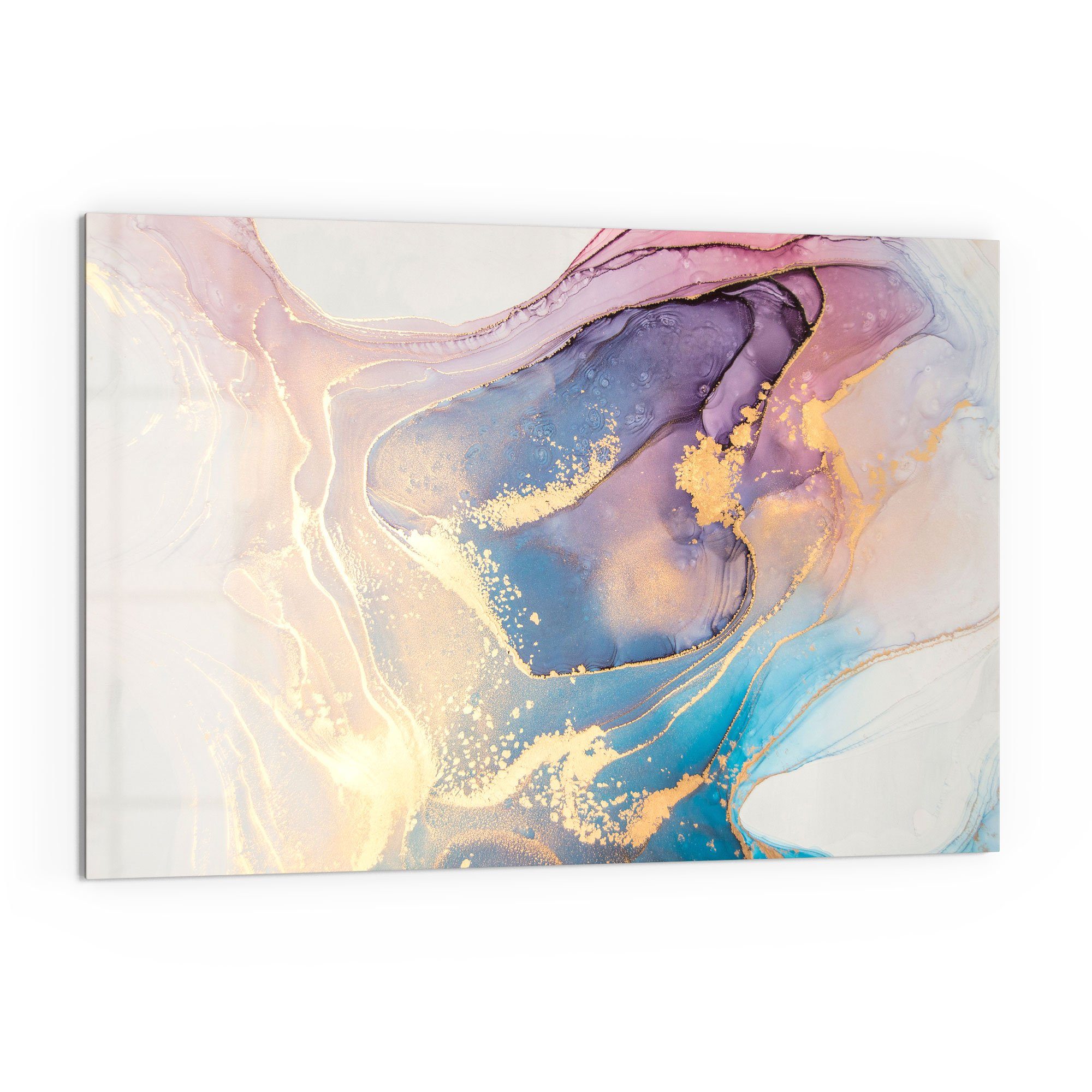 DEQORI Küchenrückwand 'Marmorgrafik in Pastell', Glas Spritzschutz Badrückwand Herdblende
