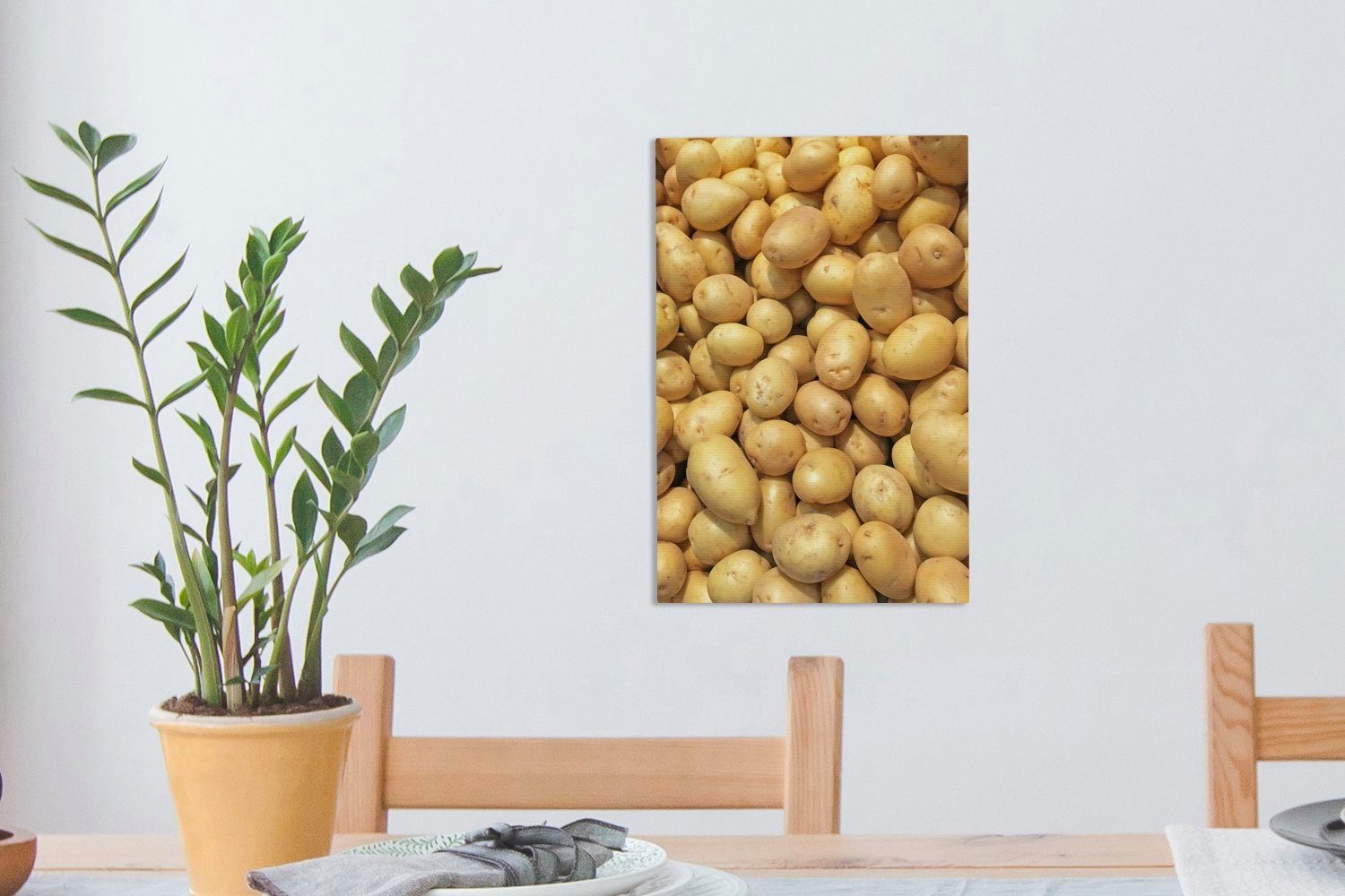 - fertig Leinwandbild Gemälde, cm Leinwandbild Zackenaufhänger, Gemüse bespannt 20x30 St), inkl. Kartoffeln (1 OneMillionCanvasses® - Lebensmittel,