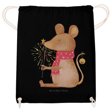 Mr. & Mrs. Panda Sporttasche Maus Weihnachten - Schwarz - Geschenk, Weihnachtsgruß, Heiligabend, S (1-tlg), Umweltfreundlich