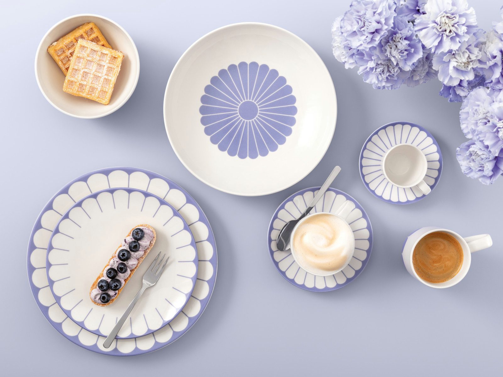 Villeroy & Boch Tasse Fleur bleu Kaffeetasse 0,16l, Porzellan