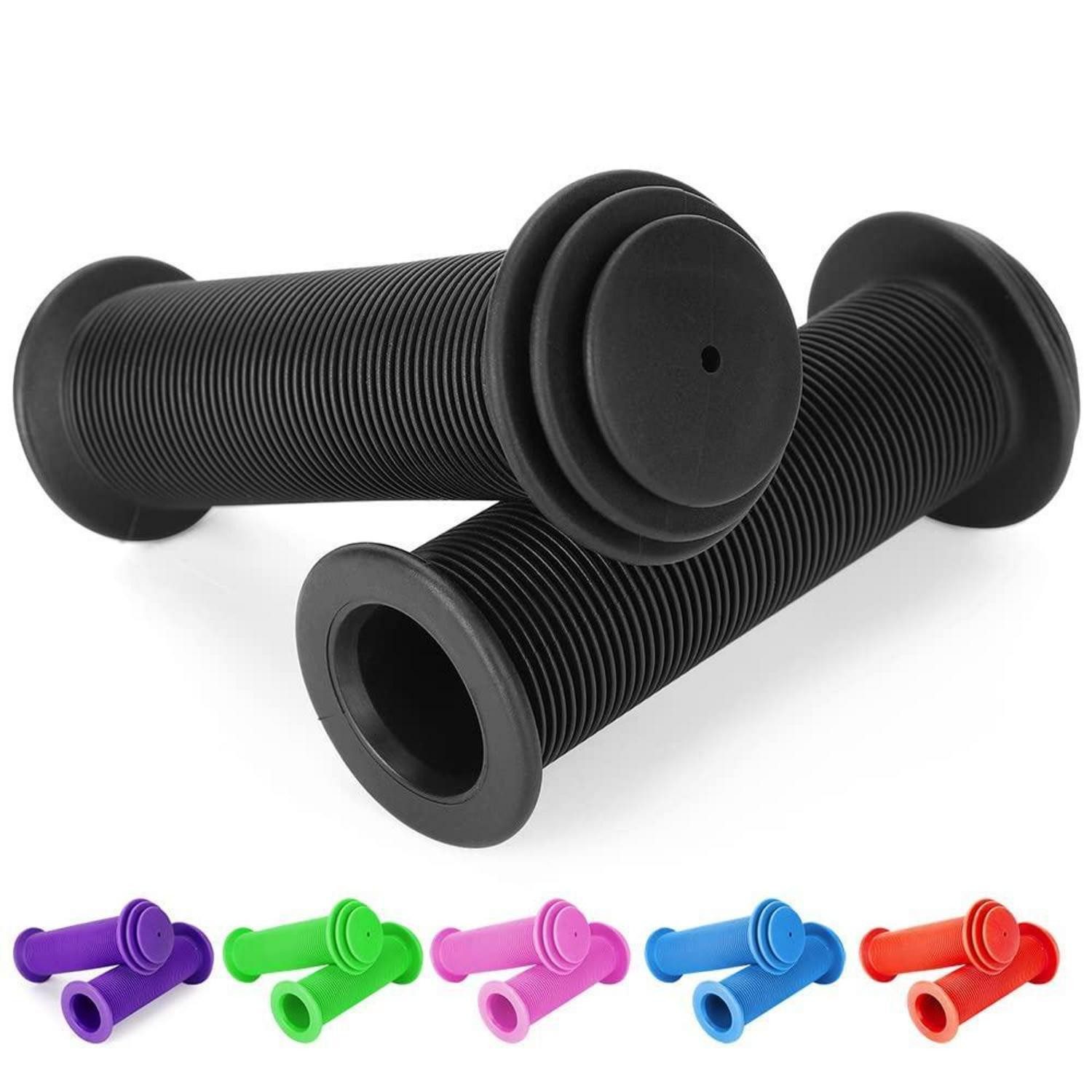 LuxusKollektion Fahrradlenker Fahrradgriffe Kinder 22mm 105mm Prallschutz Lenkergriffe Schwarz
