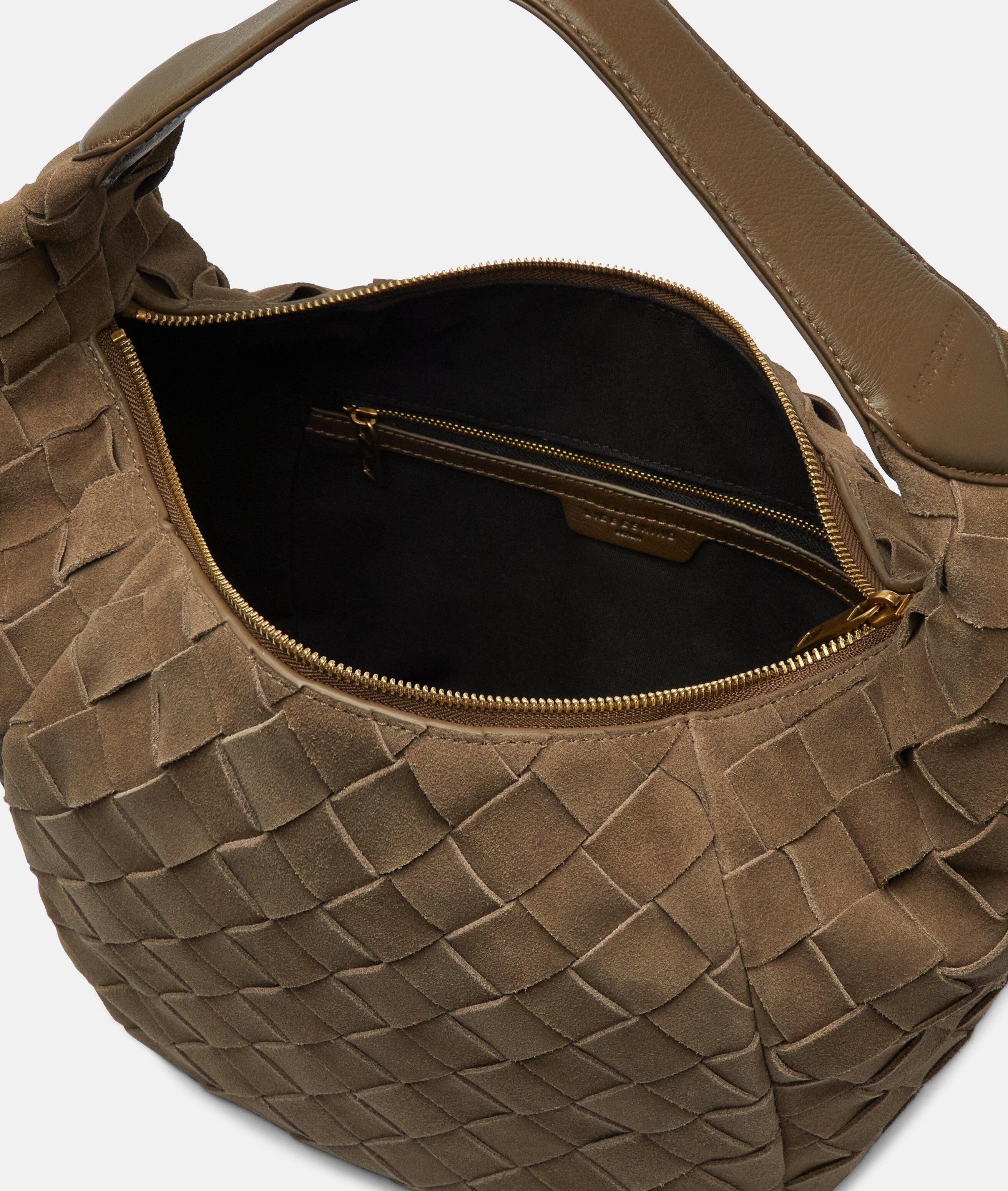 Liebeskind Berlin Schultertasche Farrah Hobo M, Geräumige Beuteltasche aus Veloursleder