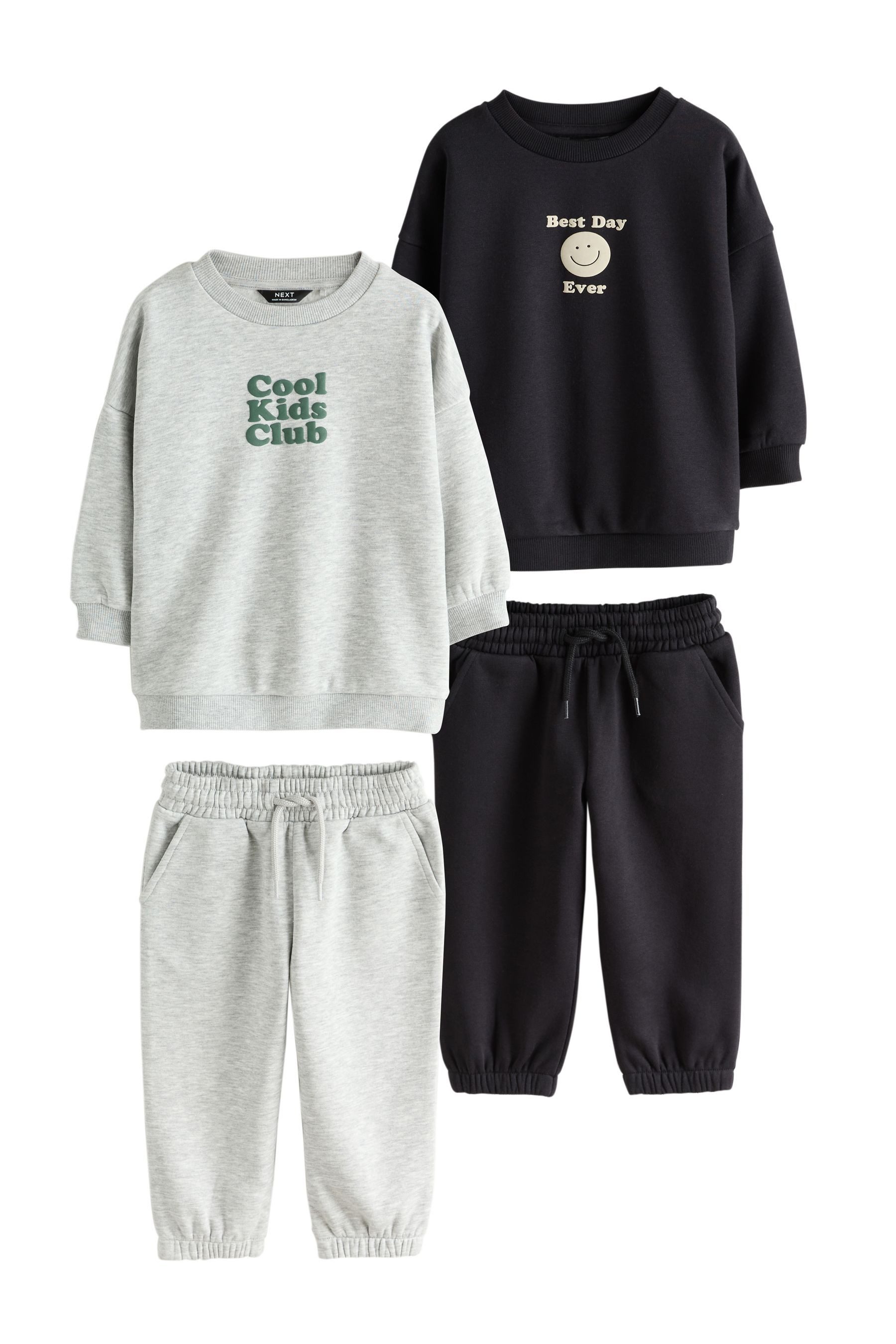 Sweatanzug Halbeinfarbiger Jogginganzug, 4-teilig