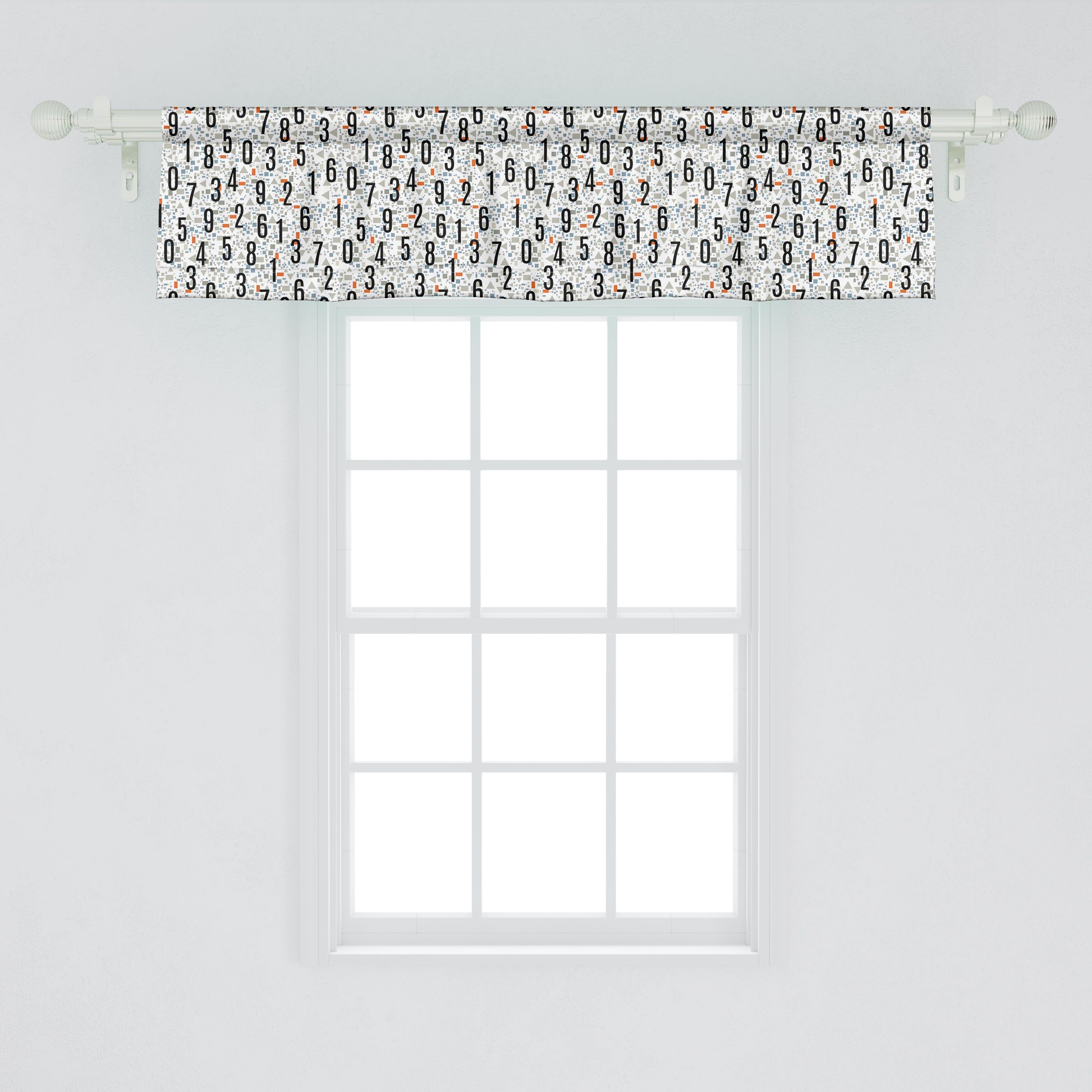 Scheibengardine Vorhang Volant Geometrische für Küche Zahlen Stangentasche, Abakuhaus, und Schlafzimmer mit Form Zahlen Microfaser, Dekor