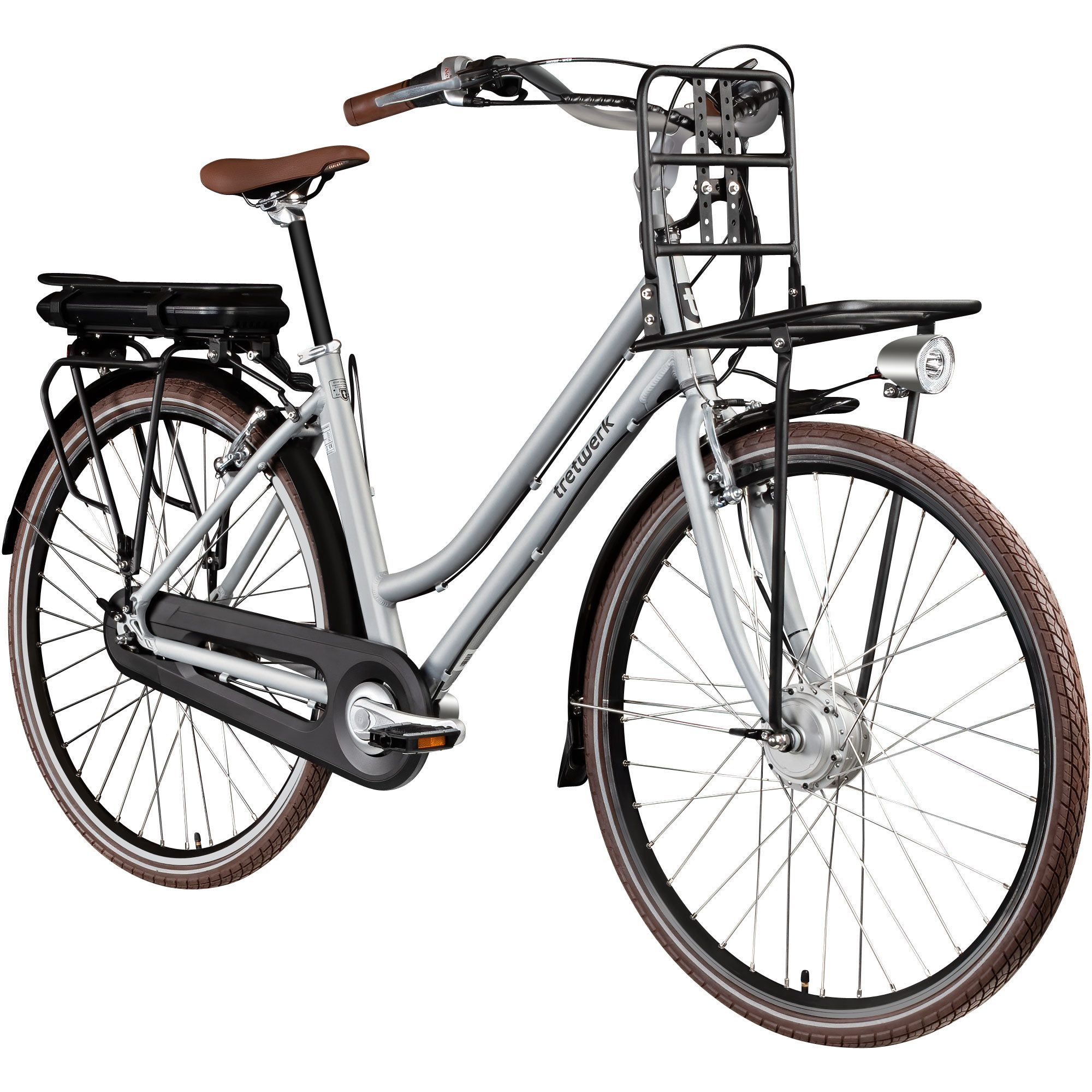 Tretwerk E-Bike Cityrad Sophia, 7 Gang, Nabenschaltung, Frontmotor, 374 Wh, Tretwerk Sophia E Bike Damen 28 Zoll Elektrofahrrad 155 - 175 cm Rad