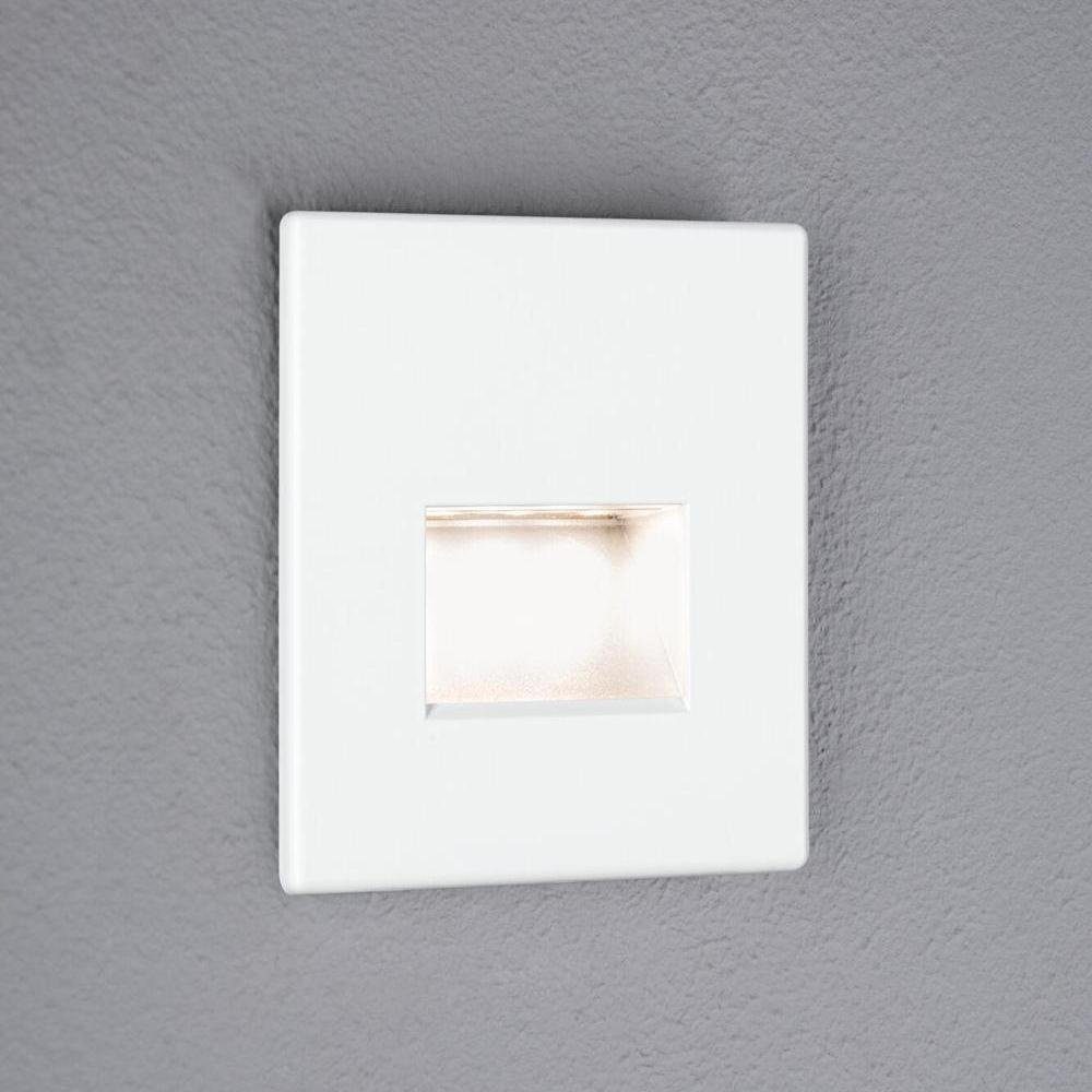 Paulmann LED Einbauleuchte LED Wandeinbauleuchte Edge Quadro in Weiß-matt 1,4W 50lm, keine Angabe, Leuchtmittel enthalten: Ja, fest verbaut, LED, warmweiss, Einbaustrahler, Einbauleuchte