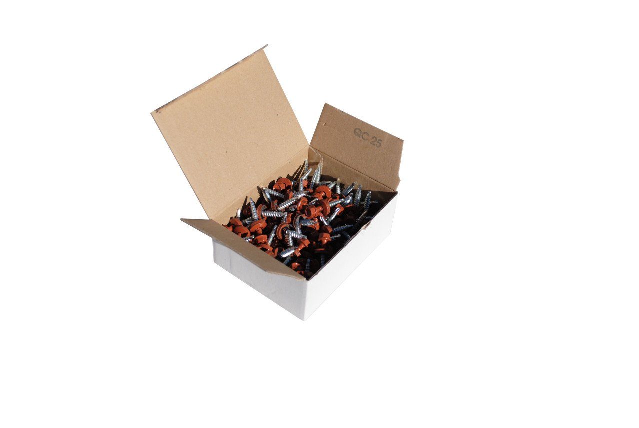 WECKMAN Dachträgerbefestigung Weckman Schrauben 4,8 x 35 mm 100 Stk. ziegelrot