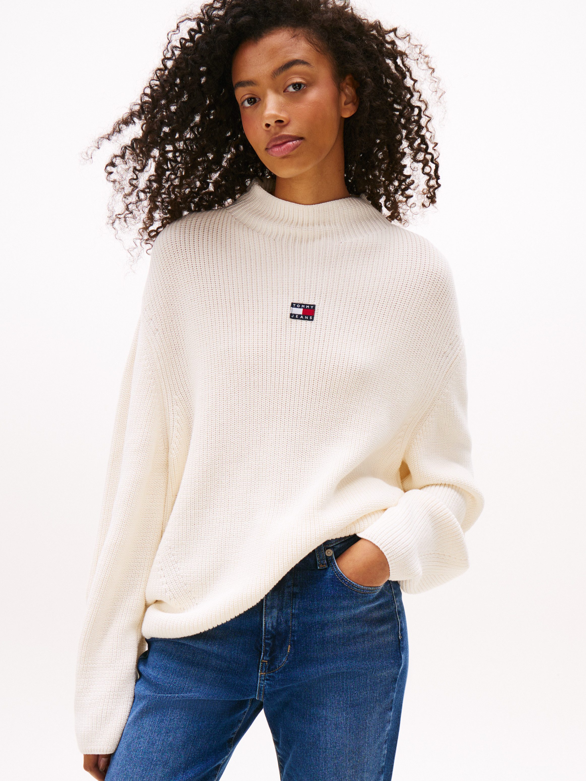Tommy Jeans Stehkragenpullover TJW MOCKNECK BADGE SWEATER günstig online kaufen