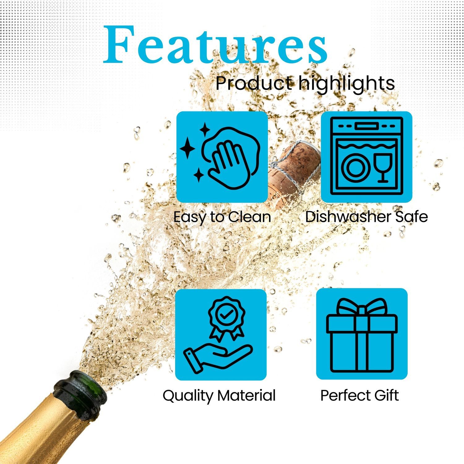 Intirilife Champagnerglas, 2-tlg., Glas, Champagner Sekt Glas Set 200ml Prosecco Kristallglas