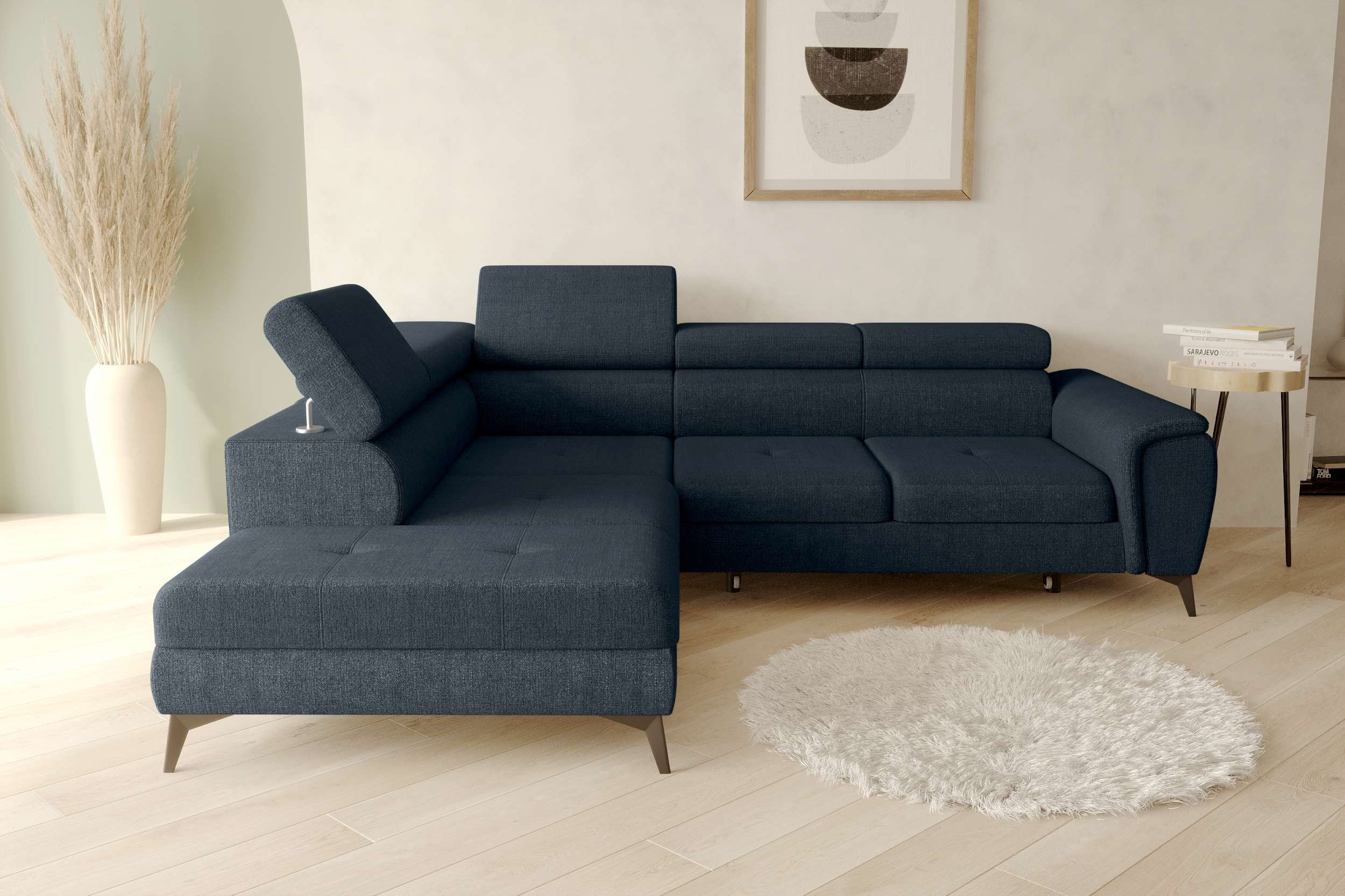 99rooms Ecksofa Parma, Sofa, L-Form, mit Schlaffunktion und Stauraum, Bezug - Velours VOGUE