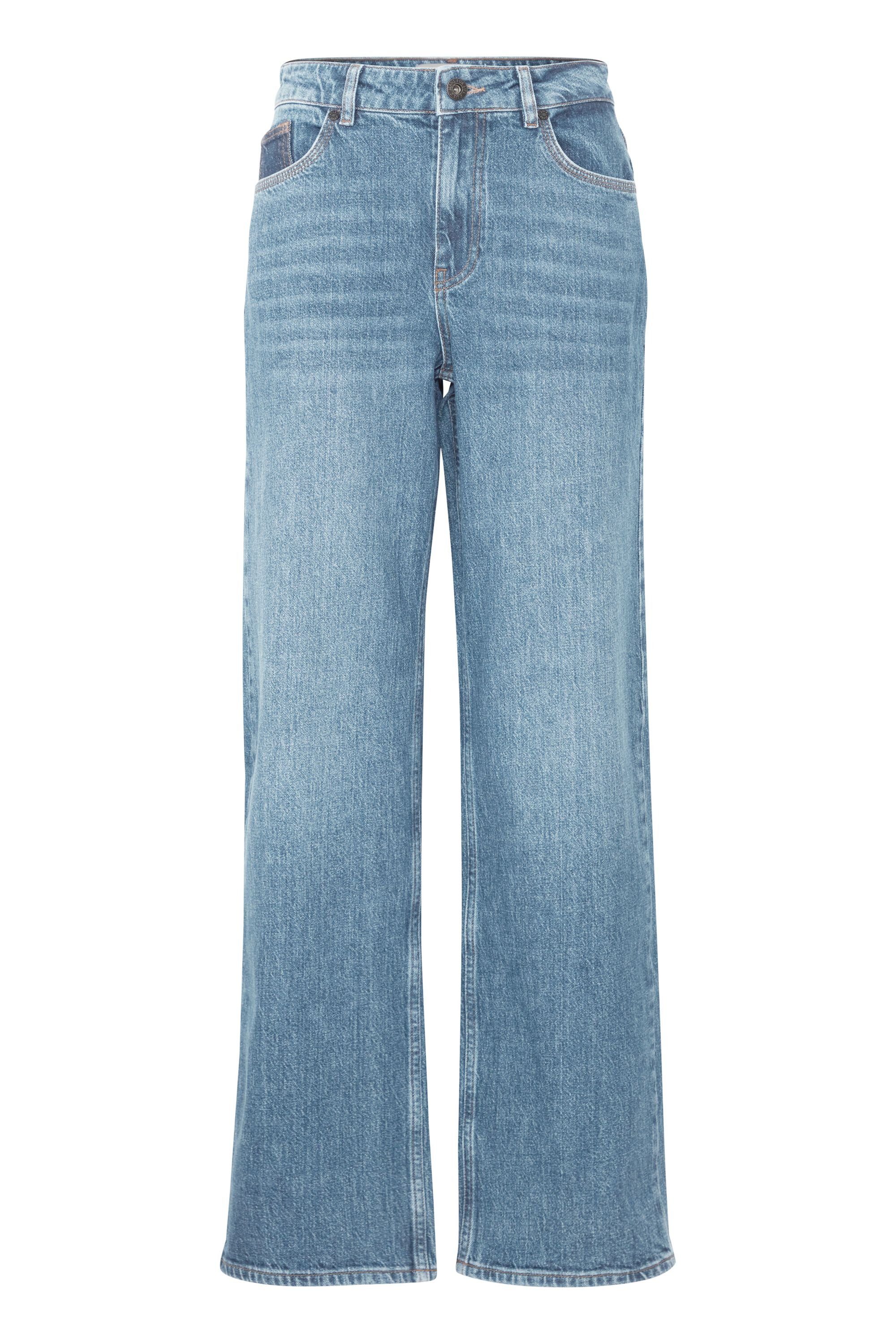 - (200008) Jeans 50207173 PZVEGA Denim Leg Pulz 5-Pocket-Jeans Jeans HW Wide Blue Light