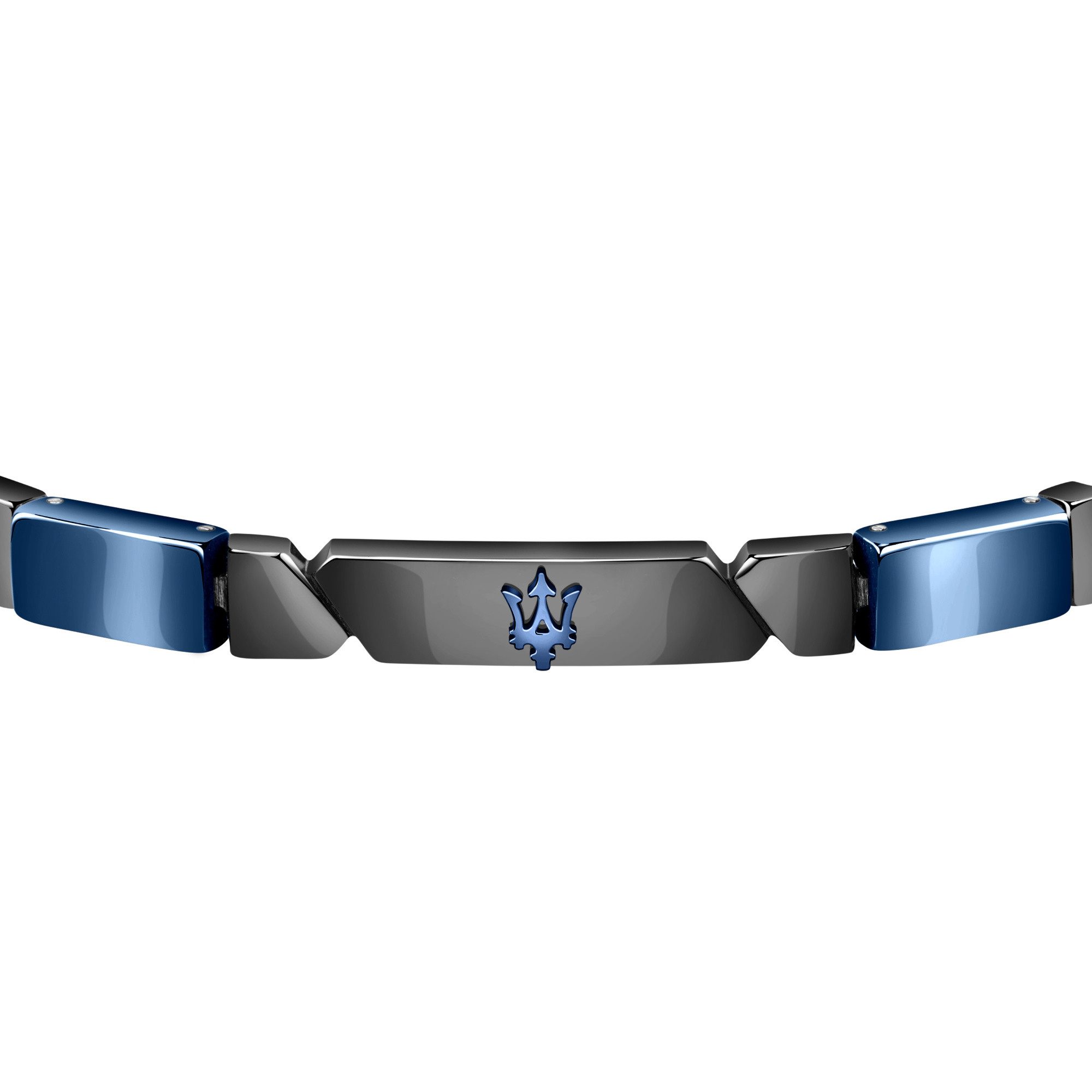 MASERATI Armband für Herren, 22 cm – Stilvolles Herrenarmband JM221ATZ01, aus schwarzer & blauer Keramik mit Edelstahl – Maskulines Accessoire
