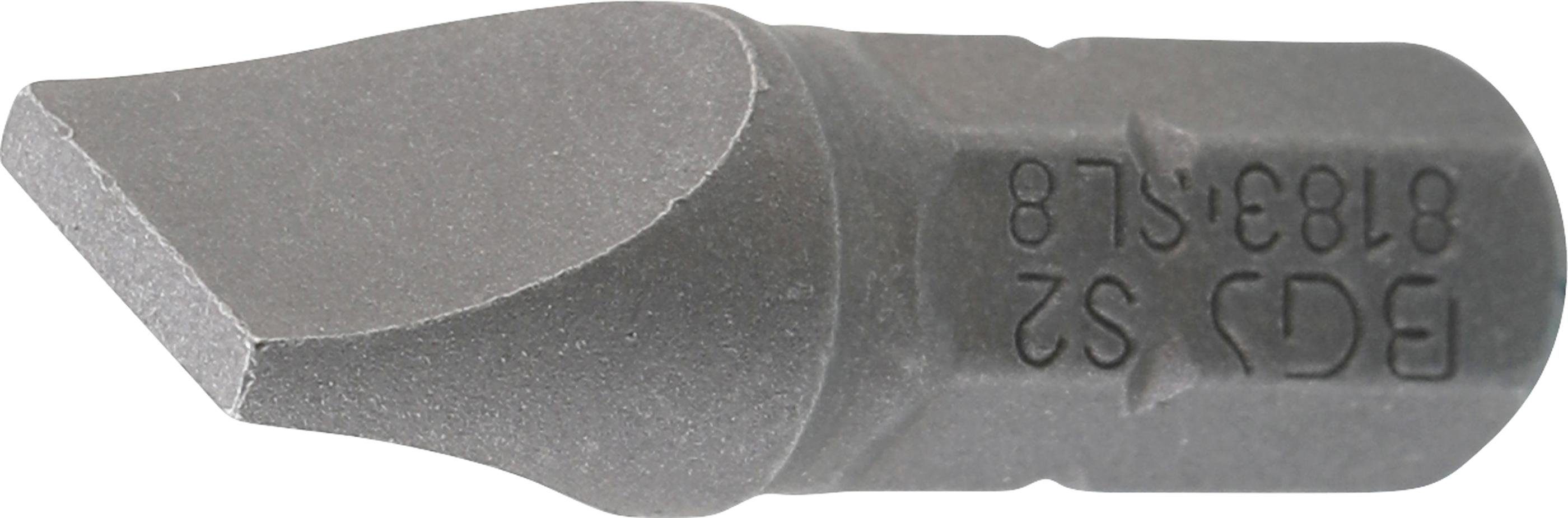 BGS technic Bit-Schraubendreher Bit, Antrieb Außensechskant 6,3 mm (1/4), Schlitz 8 mm