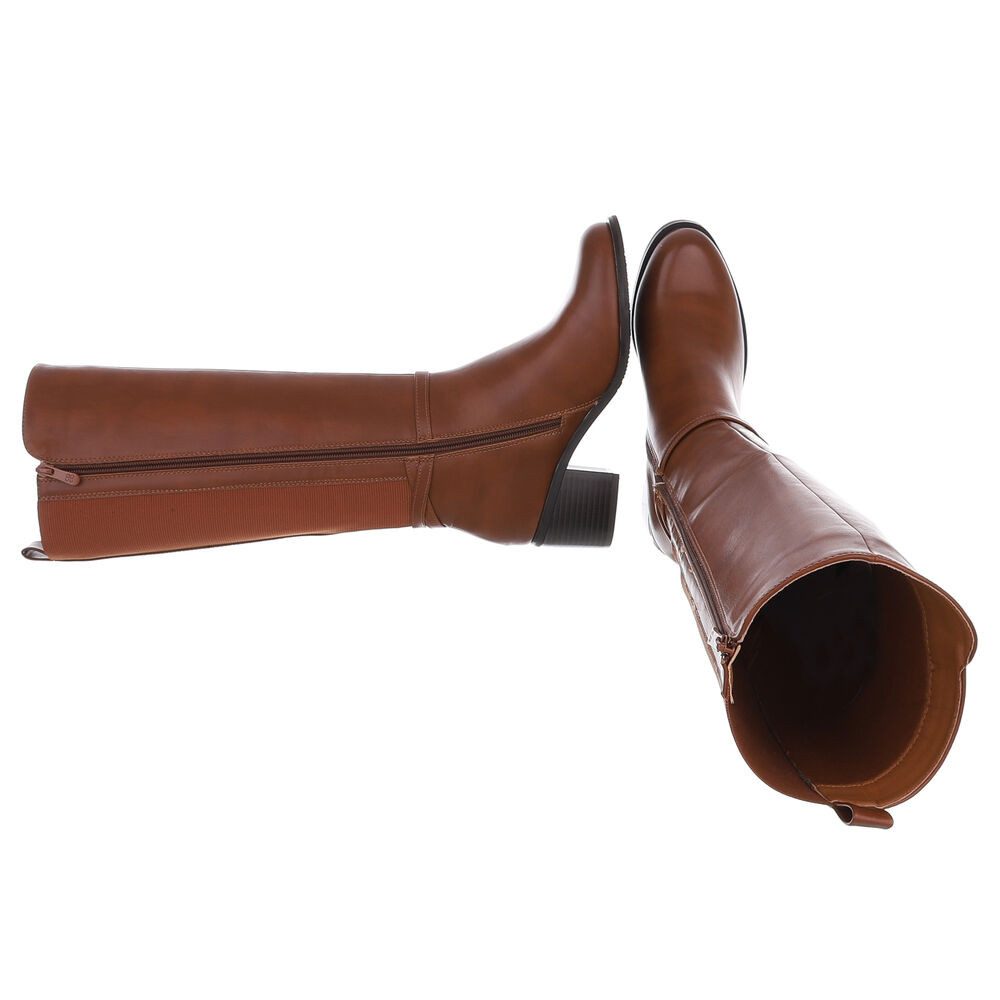 Ital-Design Elegante Damen-Stiefel mit Riemen und bequemem Absatz Stiefel ( günstig online kaufen