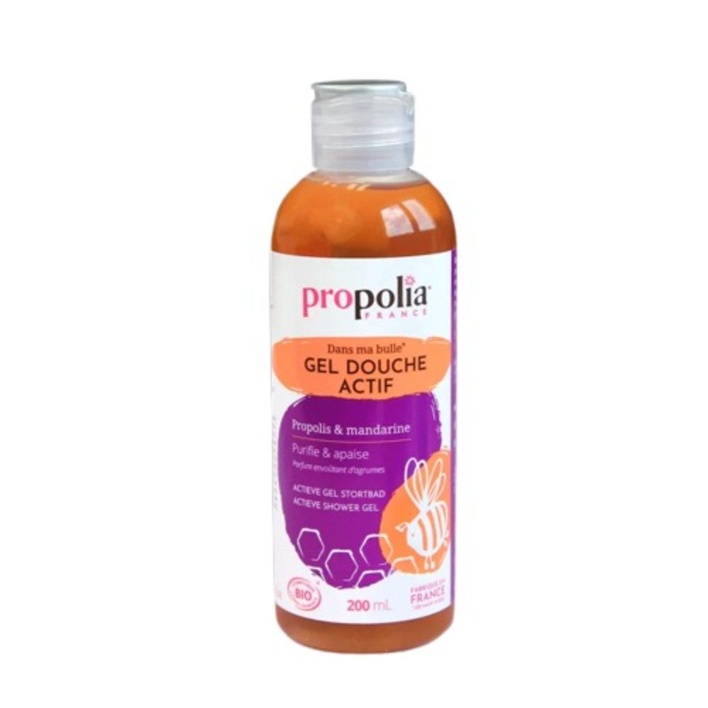 propolia Körpergel Active Shower Gel für die ganze Familie mit Mandarinen und Propolis, 1-tlg., Sanftes Bio Duschgel 99% Natur & pflanzliche Inhaltsstoffe 200ml/500ml